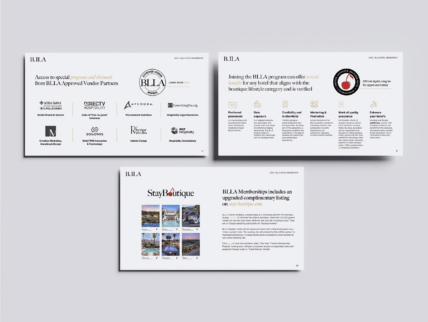 	 BLLA Hotel Membership Deck design by DesignGuru