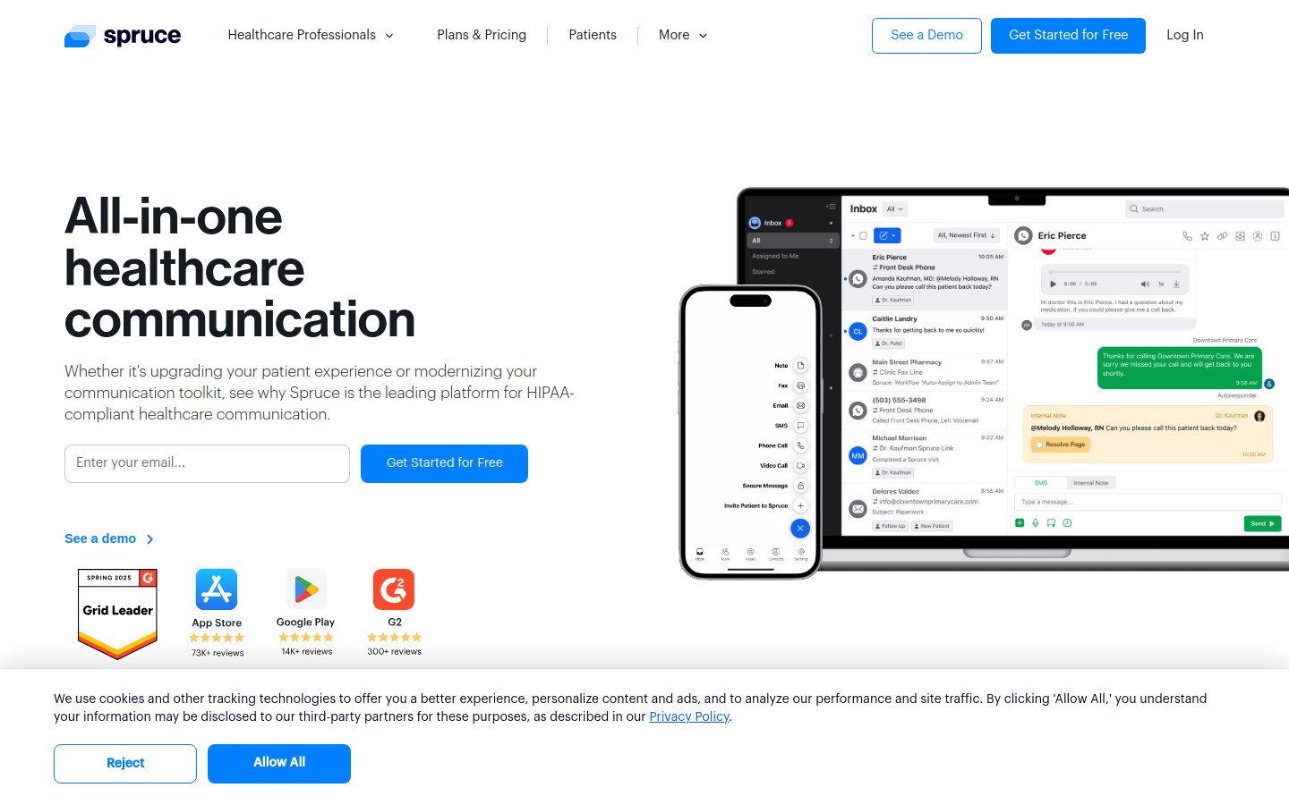 Spruce Health homepage screenshot