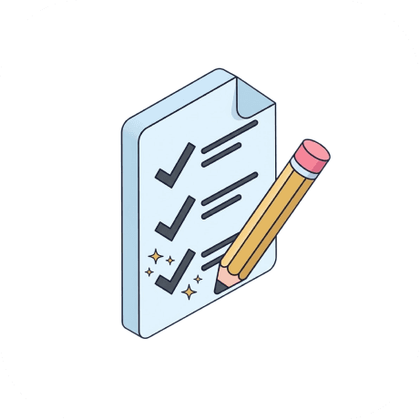 Illustration of paper with pencil