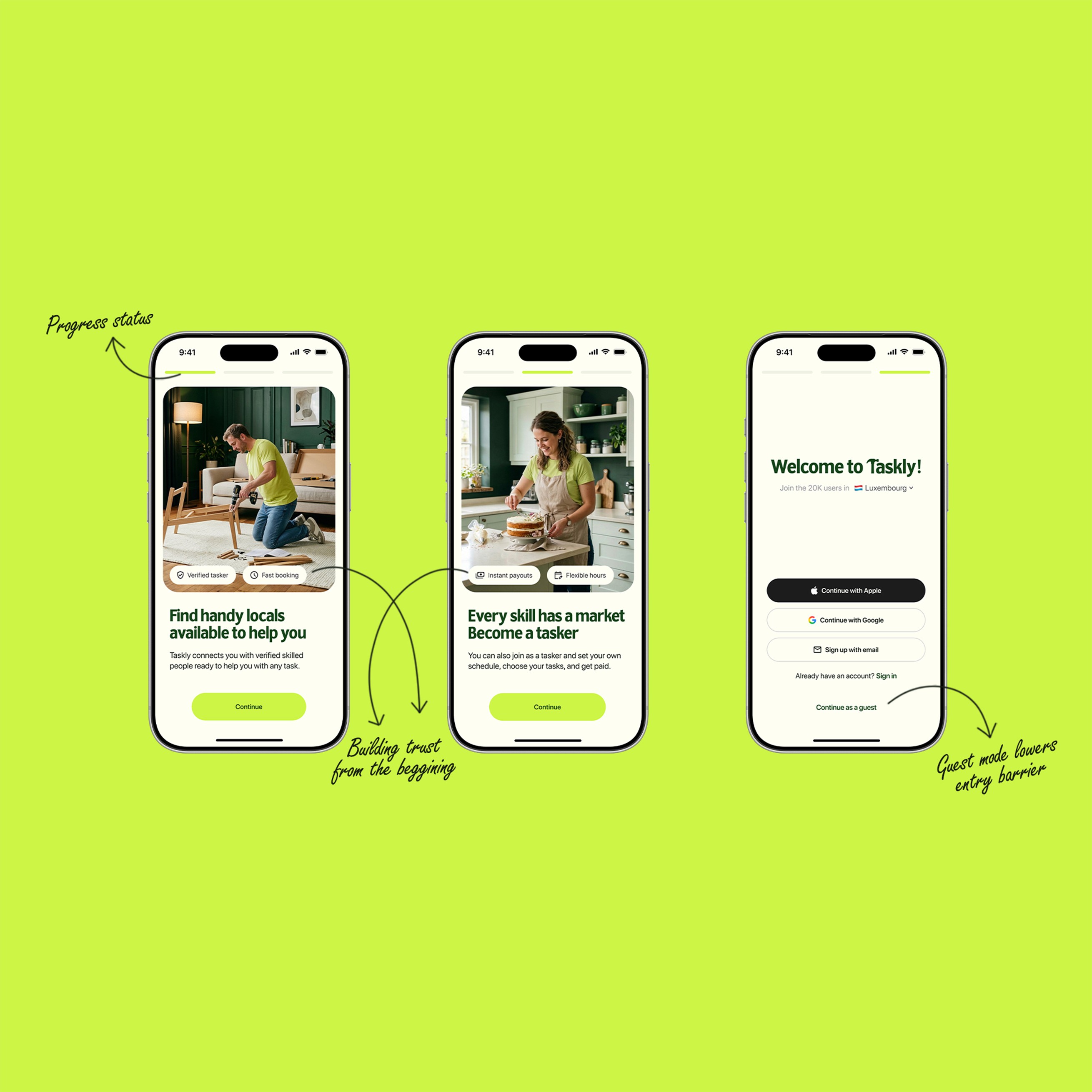 Onboarding Taskly app