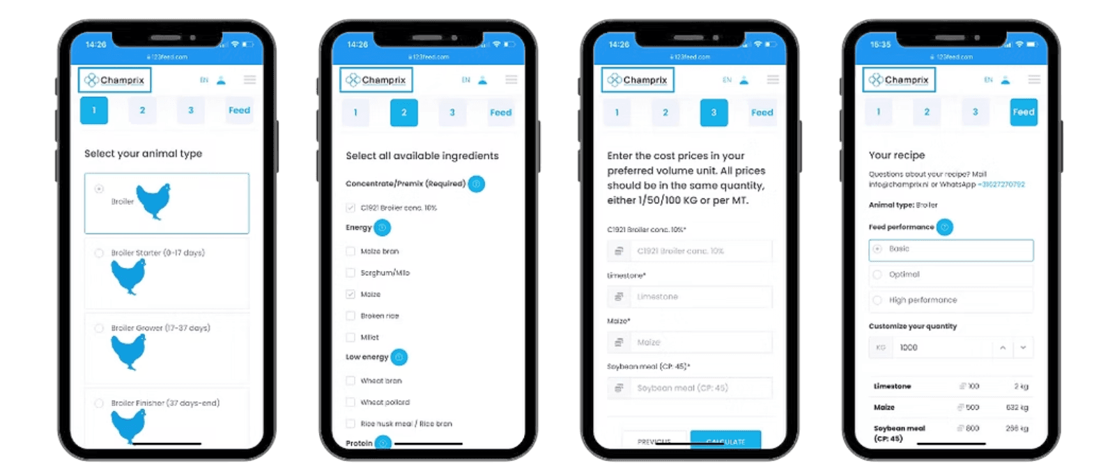 Phones with on the screen 123feed steps