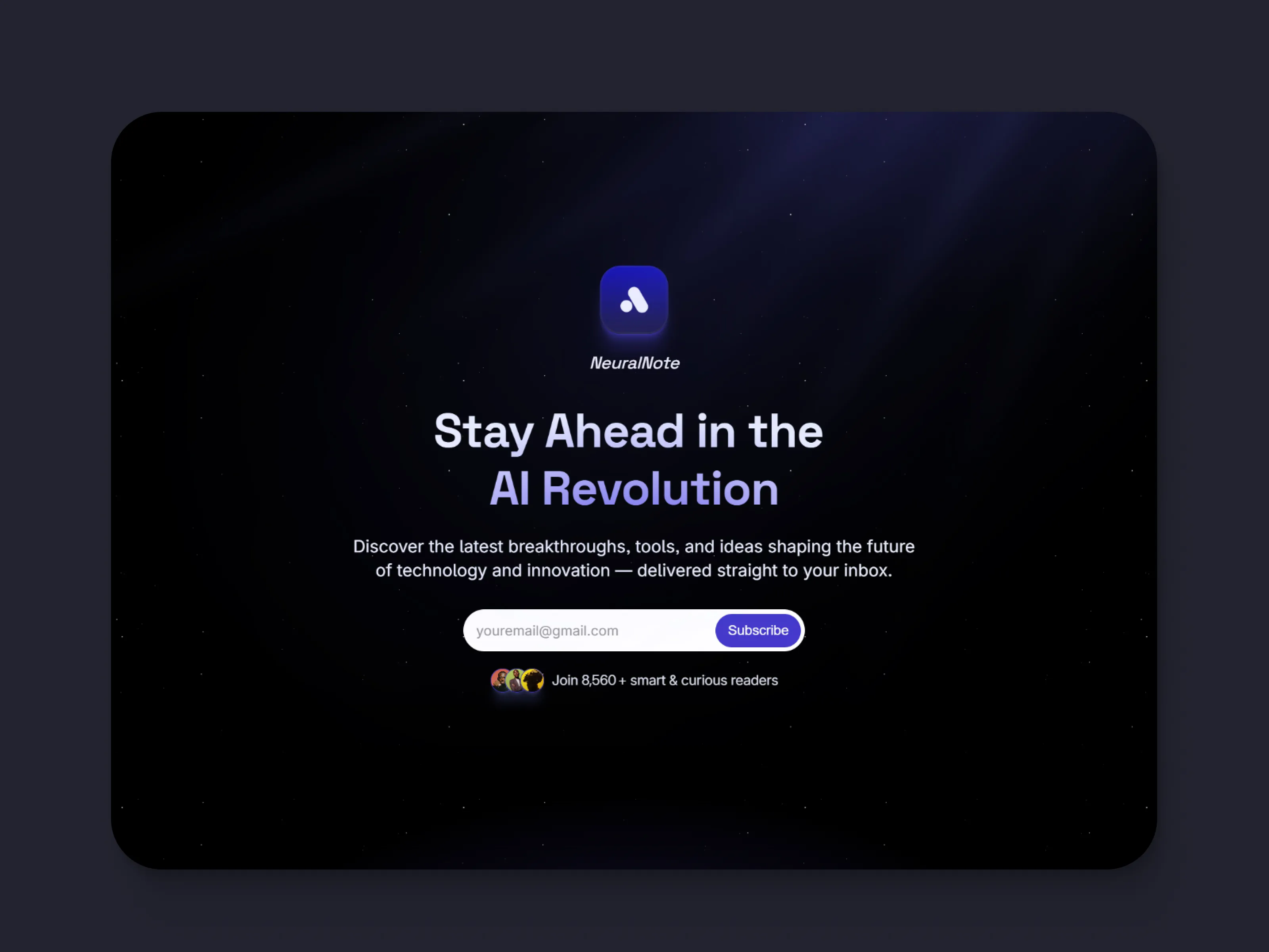 AI Newsletter & Landing Page Template