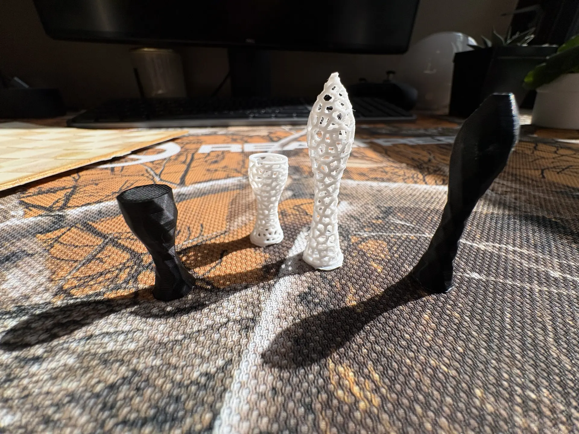 The 3D printed chess pieces