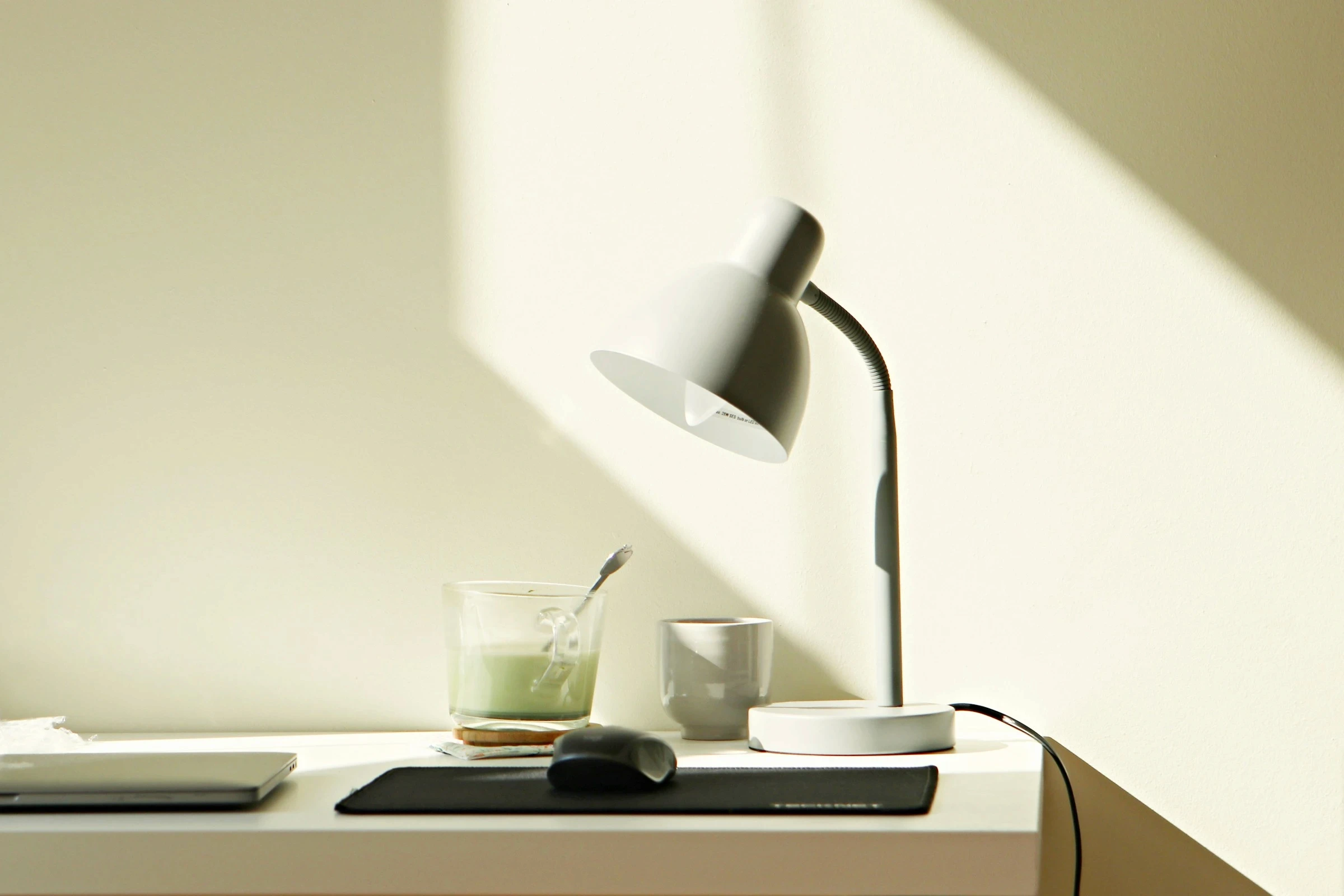 table lamp on a working desk
