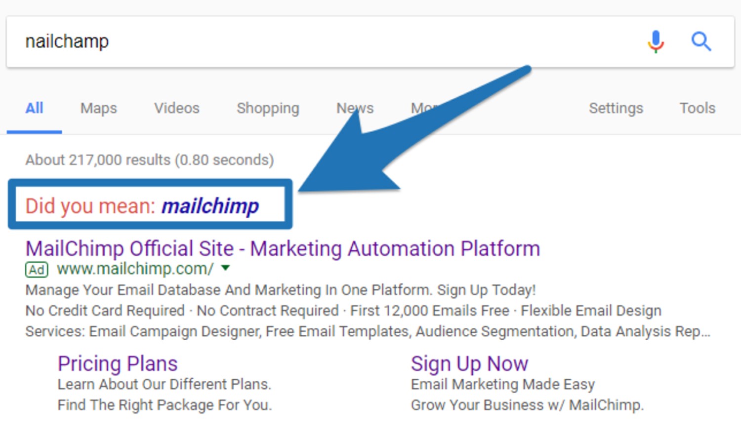 Did_you_mean_MailChimp