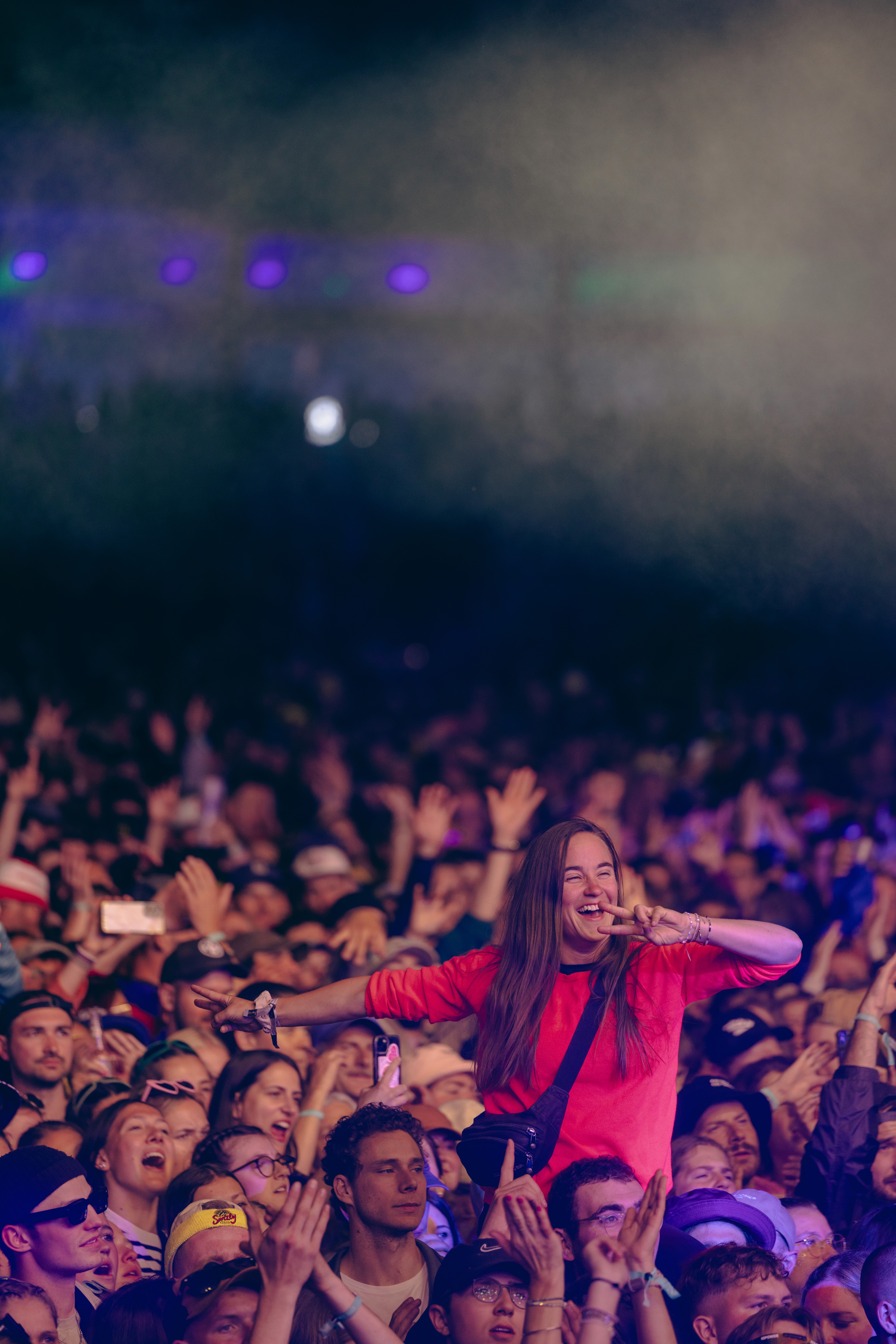 Stylish model in crowd