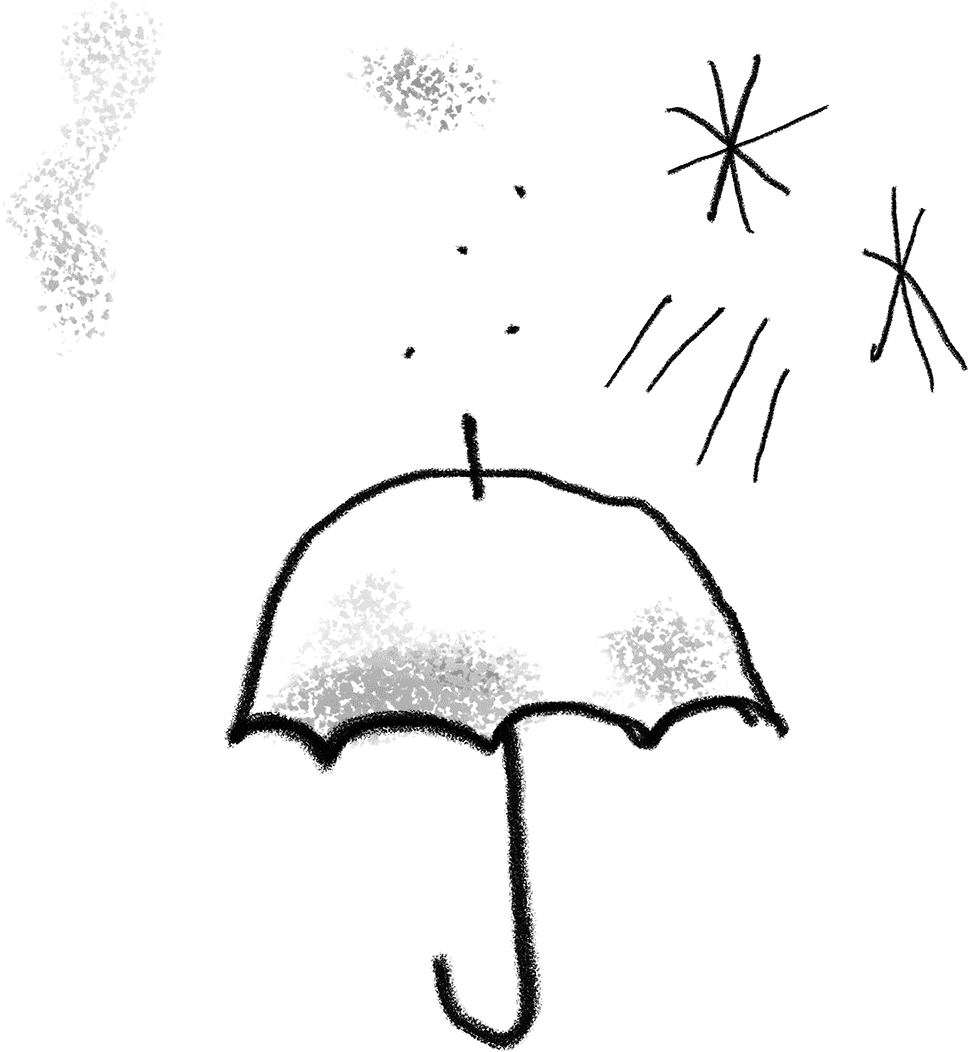 An umbrella resisting to bad weather