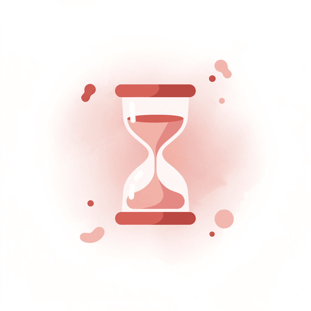Hourglass icon representing the danger of rushing postpartum recovery