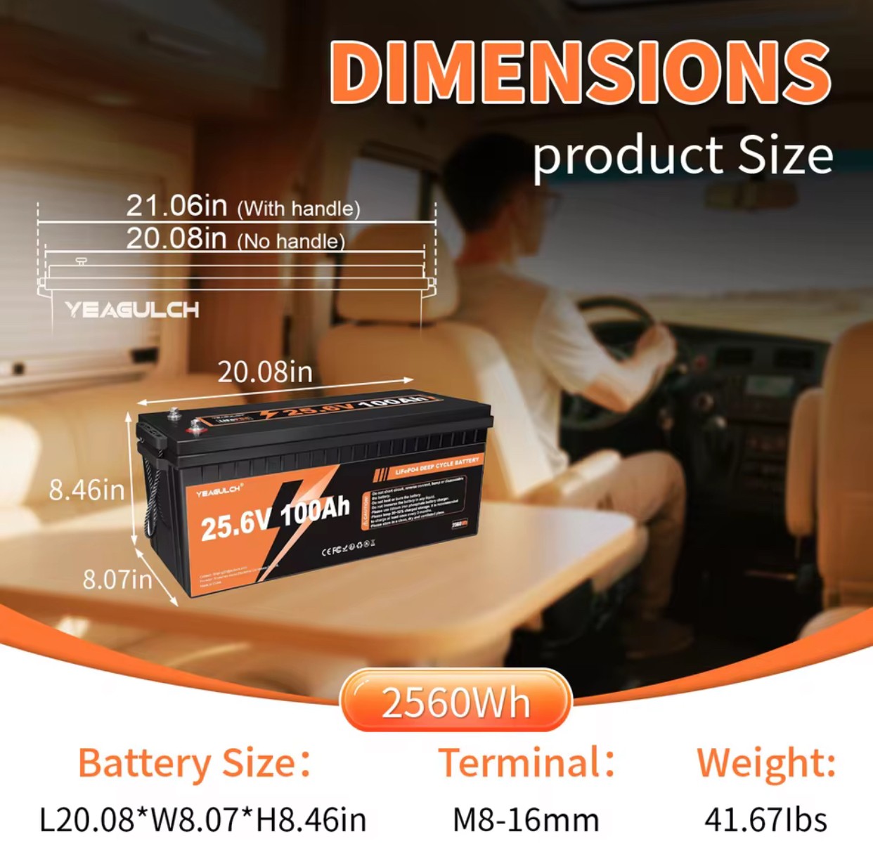 Best Amazon Lithium Battery Built-in 100A BMS 2560Wh