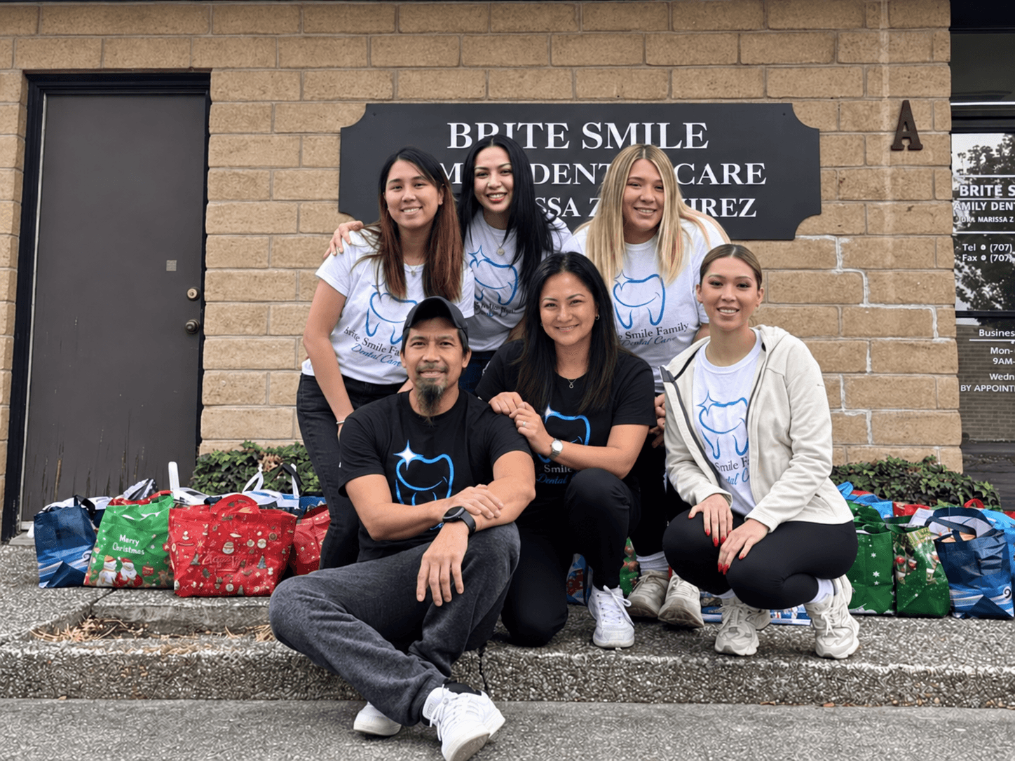 The Brite Smile Family Dental Care team outside the office