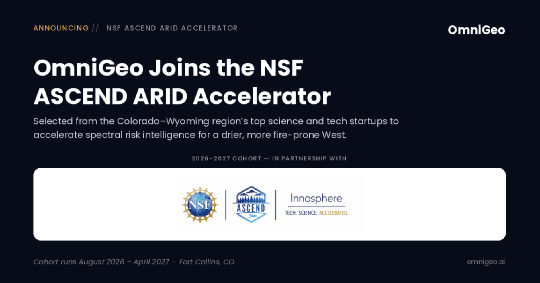 OmniGeo joins the NSF ASCEND ARID Accelerator
