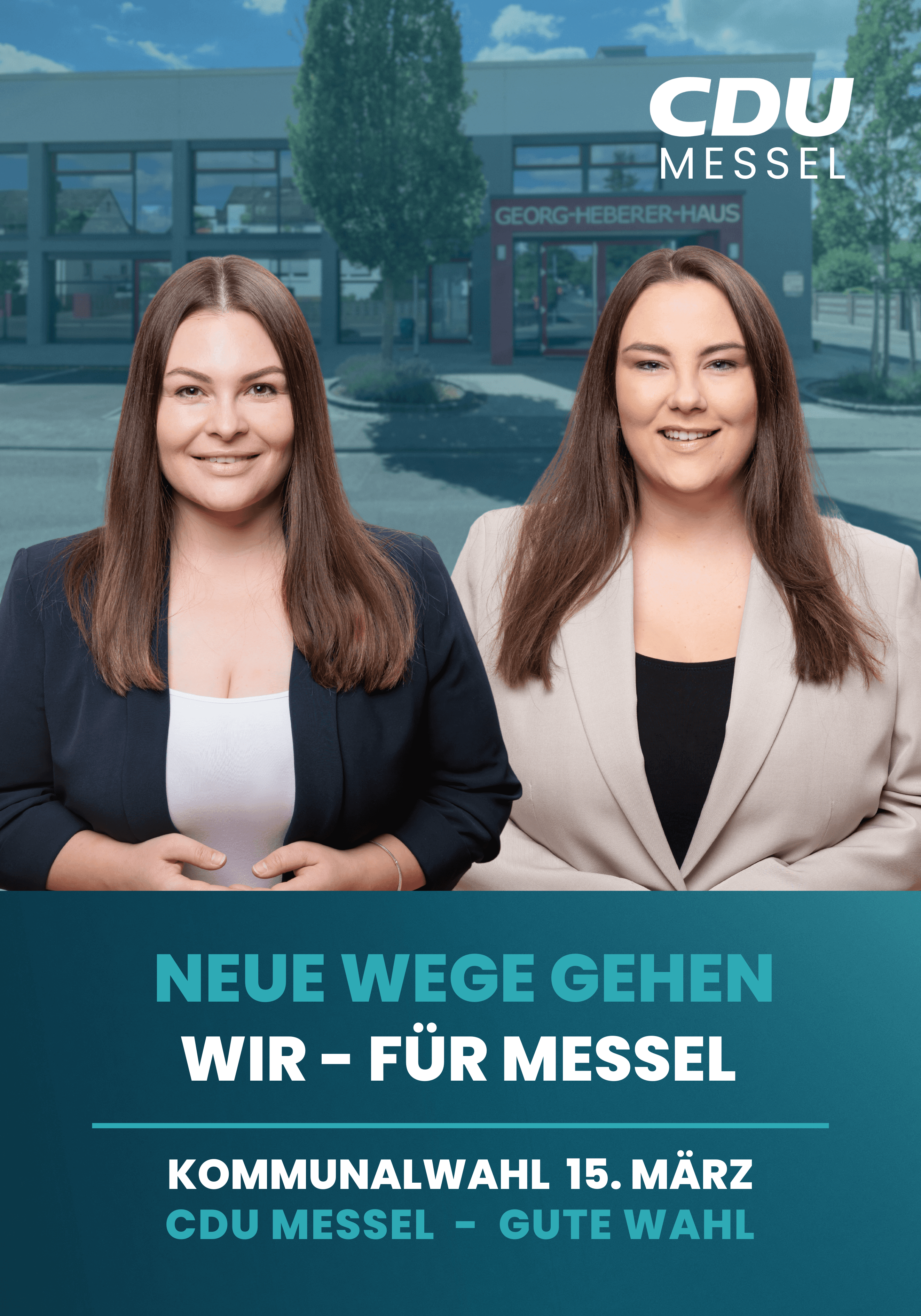 Nina Bauch und Patricia Baltes auf einem gemeinsamen CDU Wahlplakat für die Kommunalwahl 2026