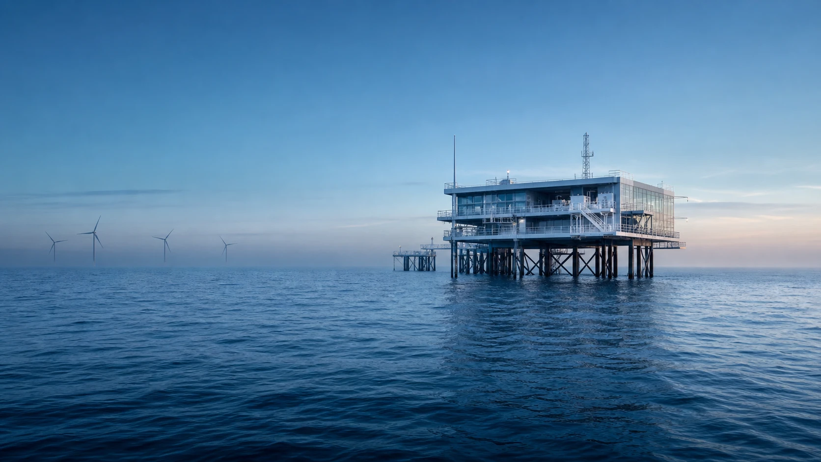 Research platform and wind energy on a calm North Sea