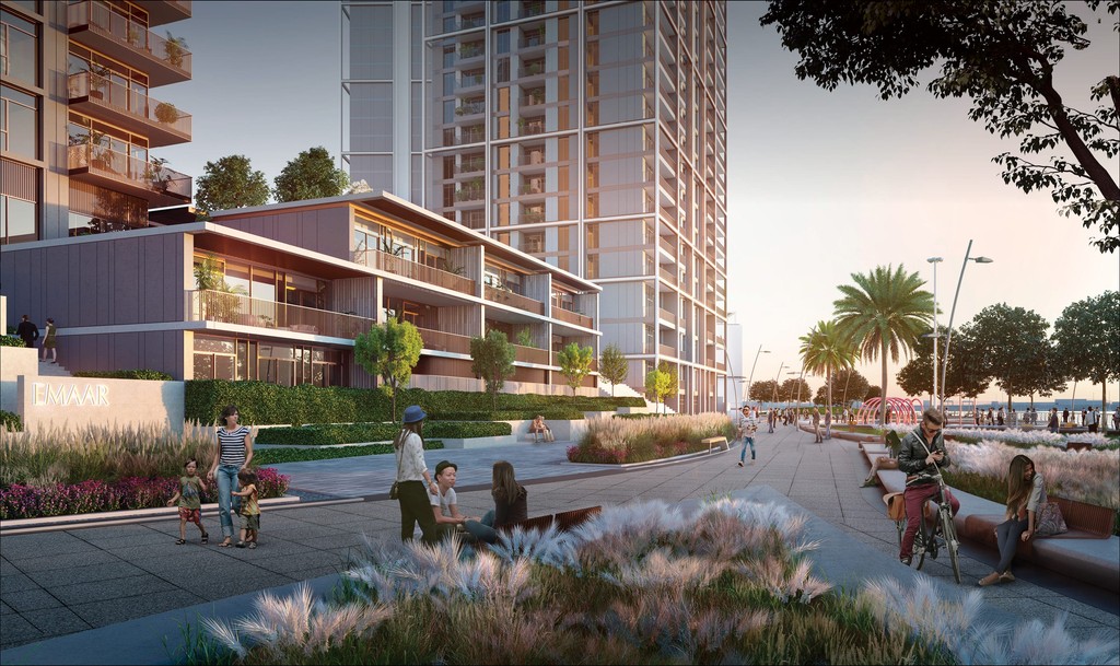 Artistic visualization of the proposed tower in Creek Crescent, set against a vibrant city skyline with detailed design elements.