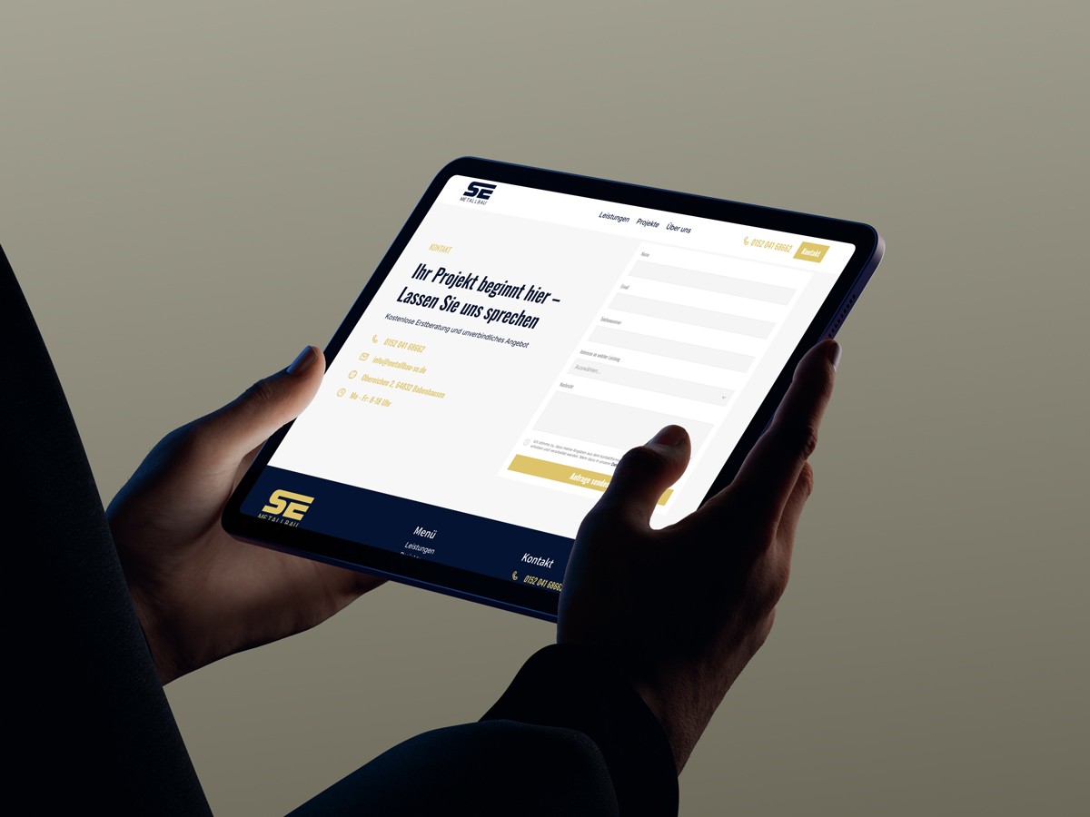Kontaktformular SE Metallbau.