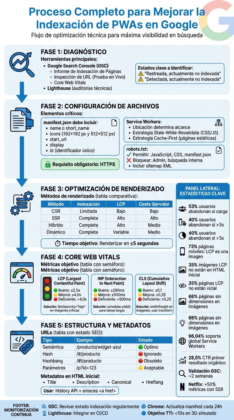 Guía completa para mejorar la indexación de PWAs en Google: pasos clave y herramientas