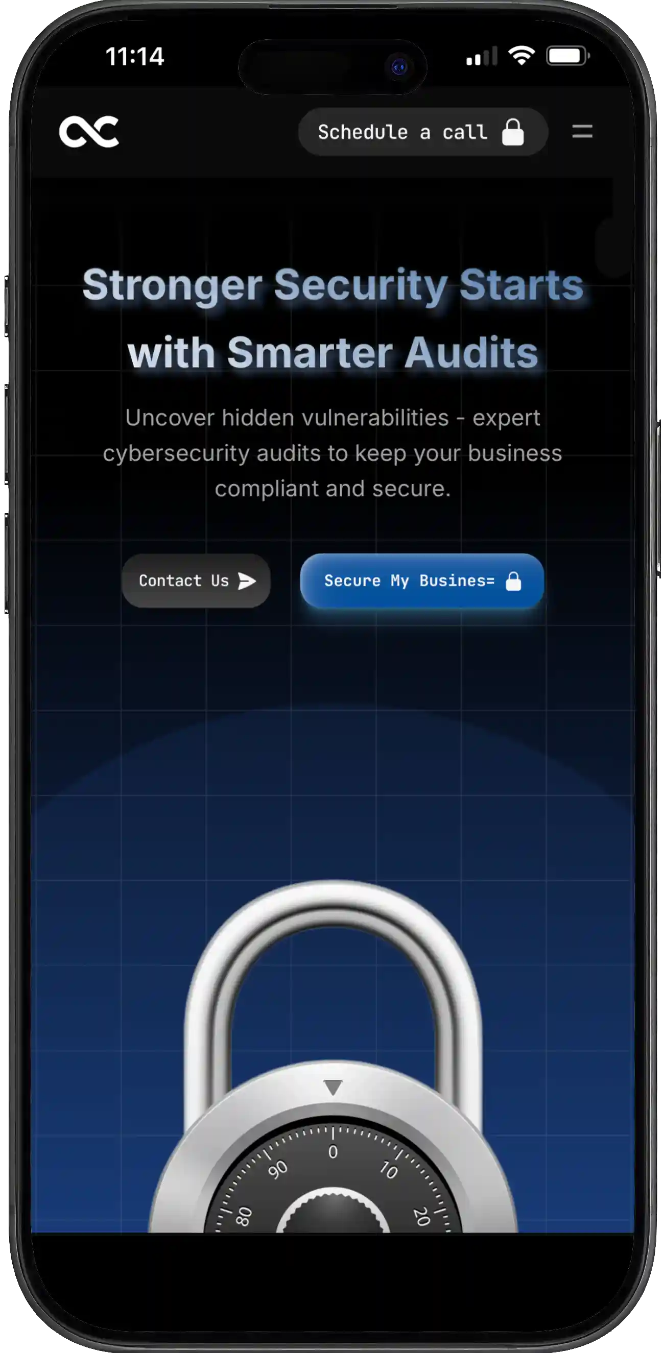 Mobile website design mockup for Cyber Core Consulting in Miami FL – tech-focused responsive layout by U.S. web design expert
