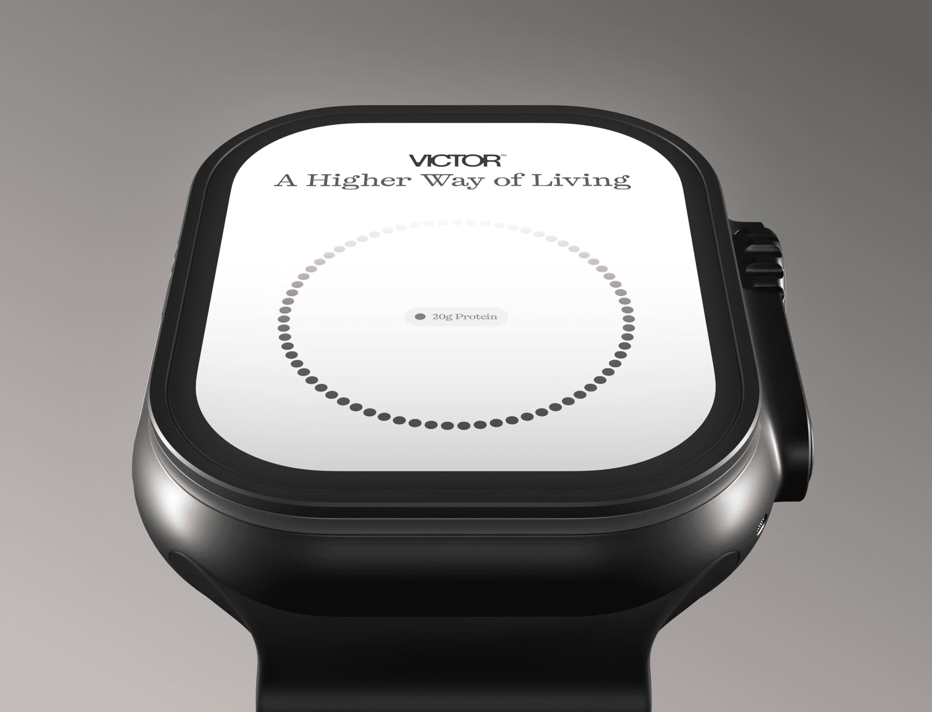 Smartwatch mockup with a design for the brand VICTOR.