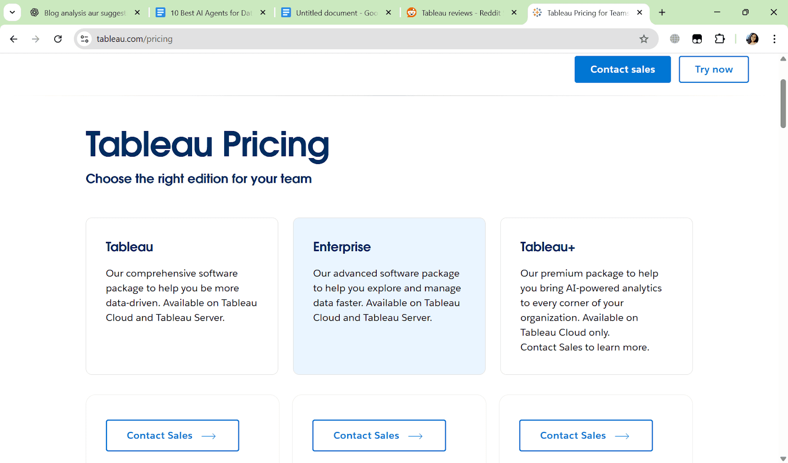 Tableau pricing