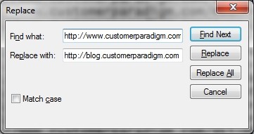 Find and replace function in Excel