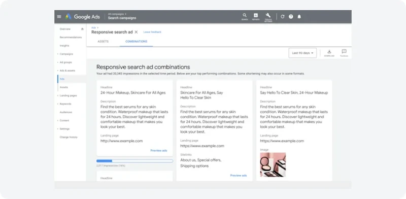 responsive-search-ads-combinations-report