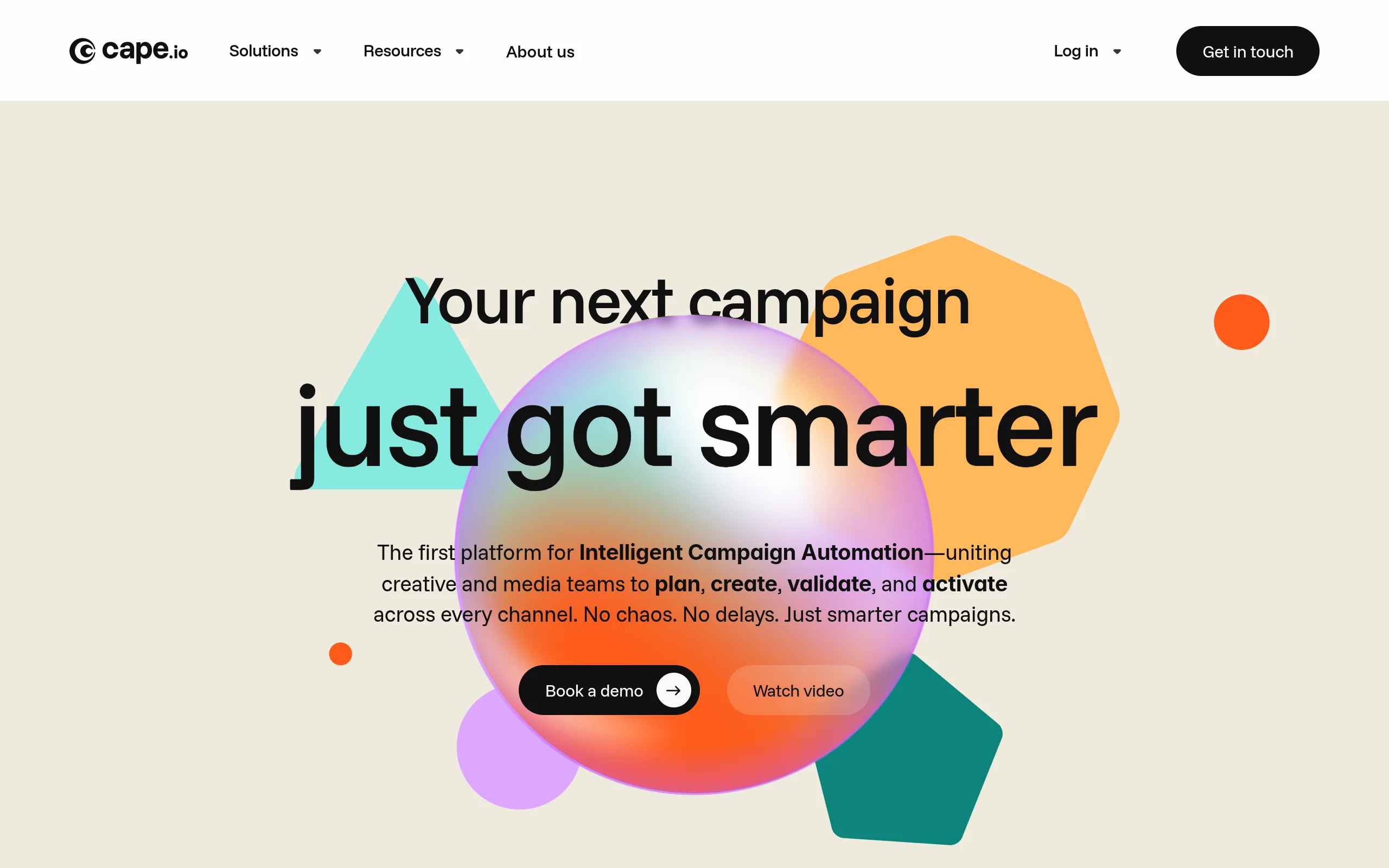 Cape.io homepage screenshot