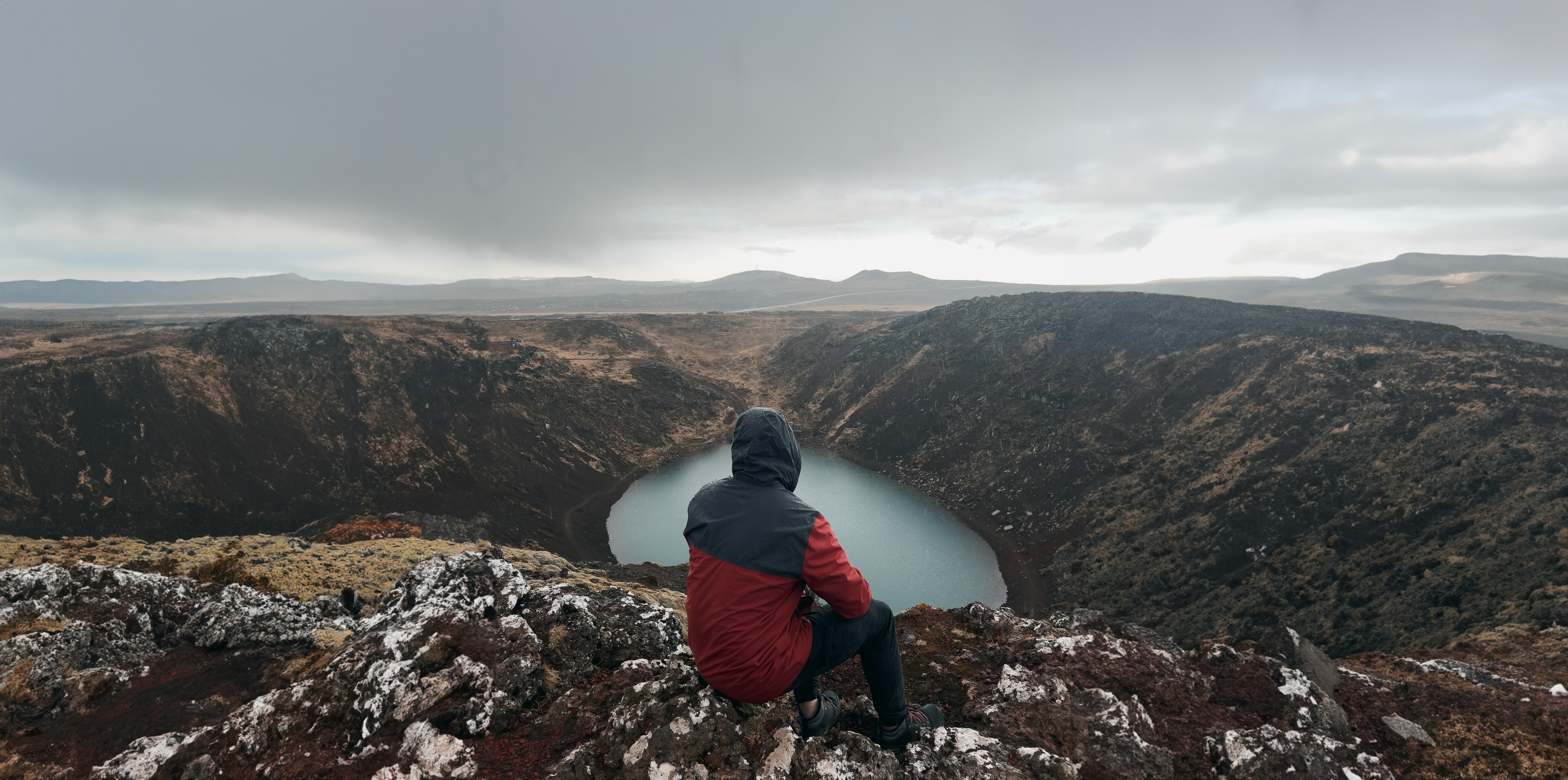 Iceland volcano crater