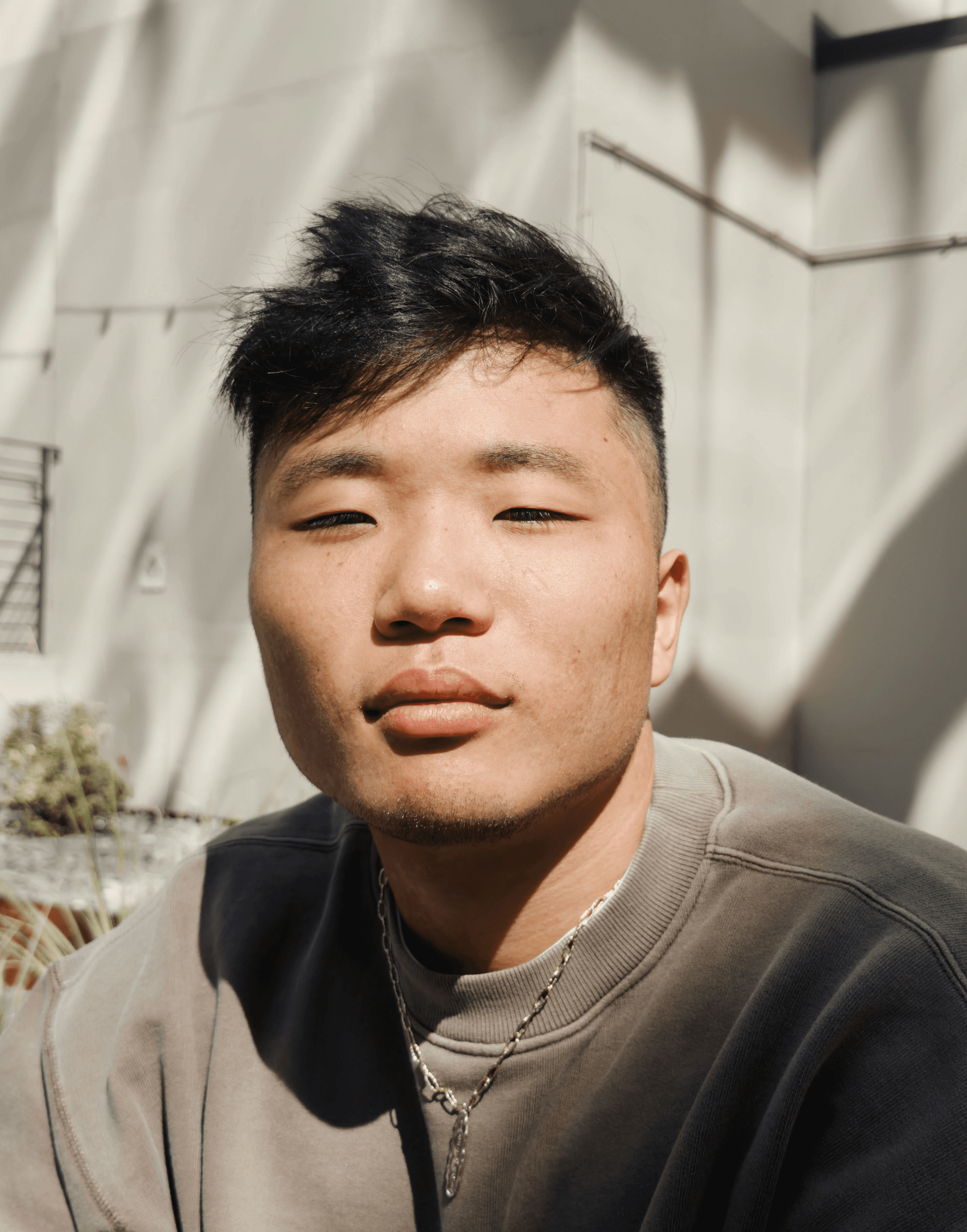 a man sitting outside