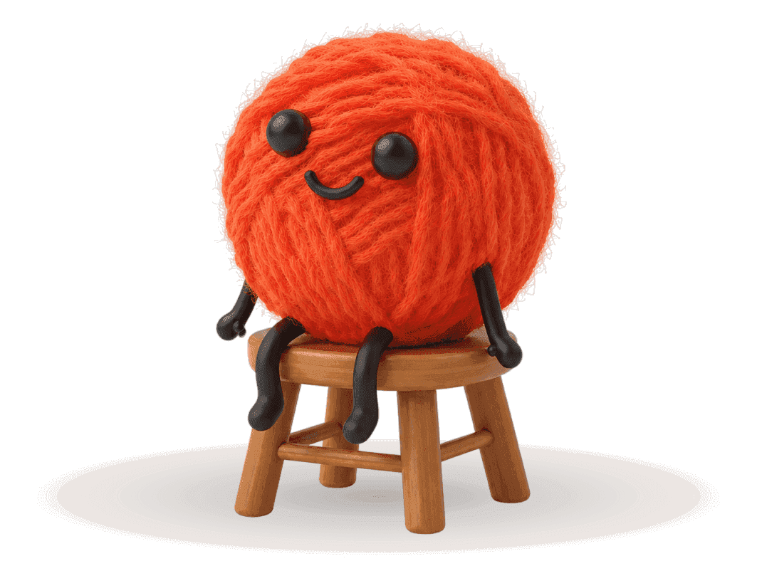 Wooly sitting on a stool