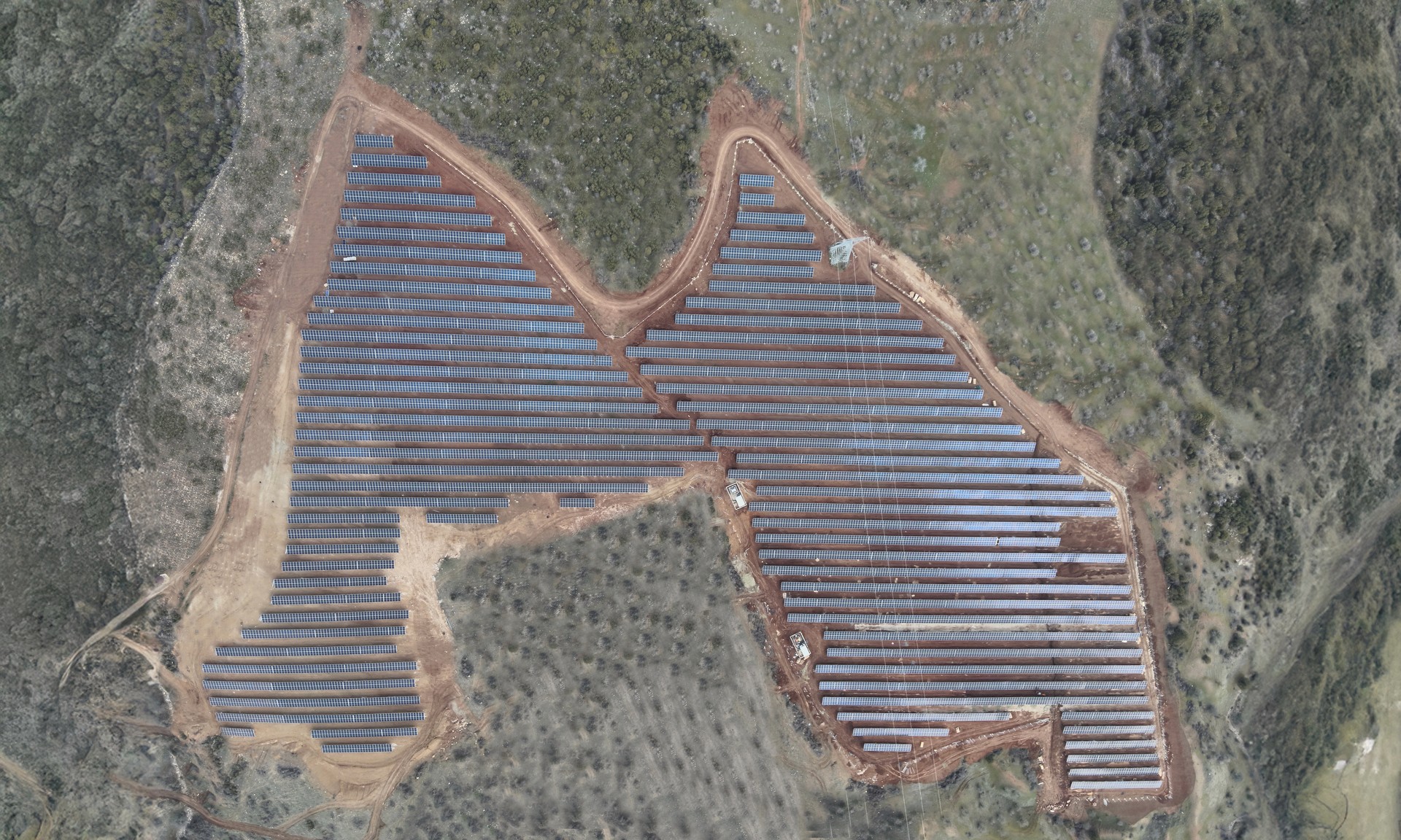 Aerial view of Karatay Solar Power Plant.