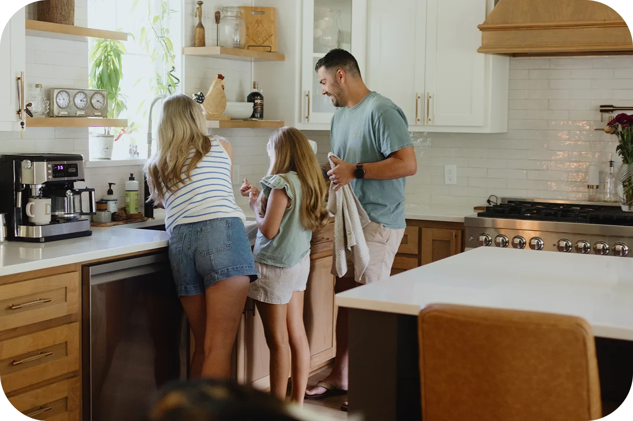 Rocket clients enjoying their remodeled kitchen