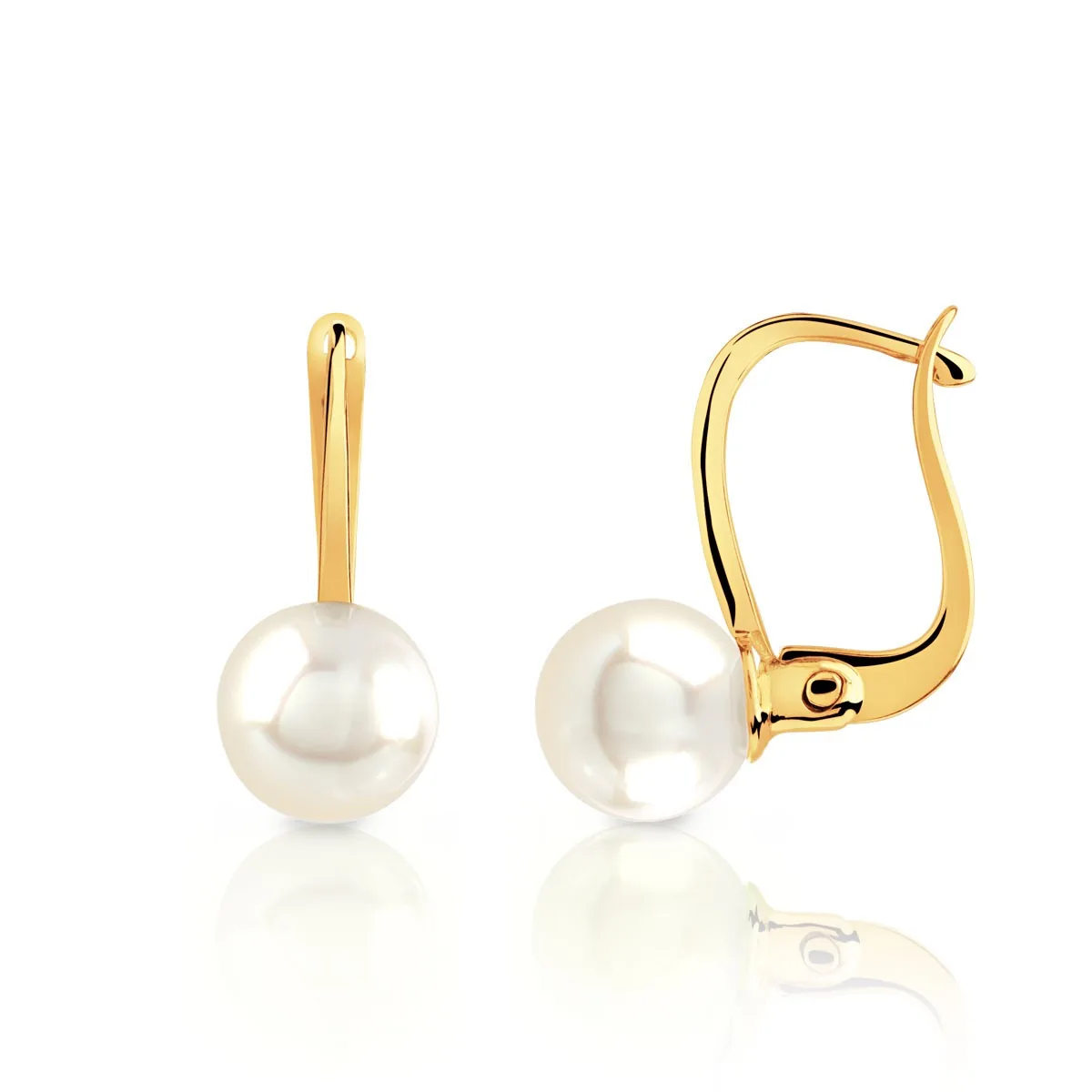 Boucles d'oreilles en or jaune 750 sertie de perles