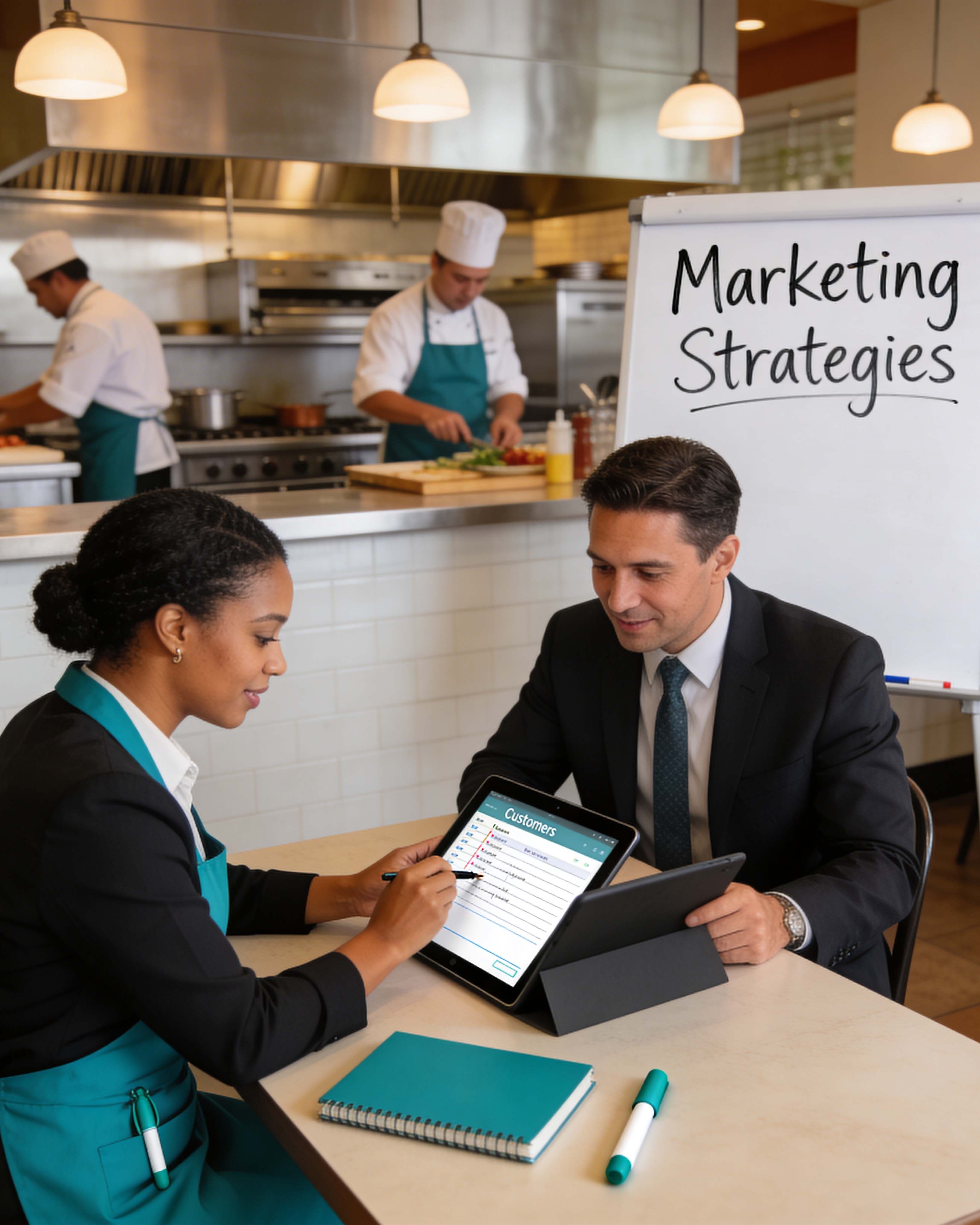 Two person discussing Marketing strategies