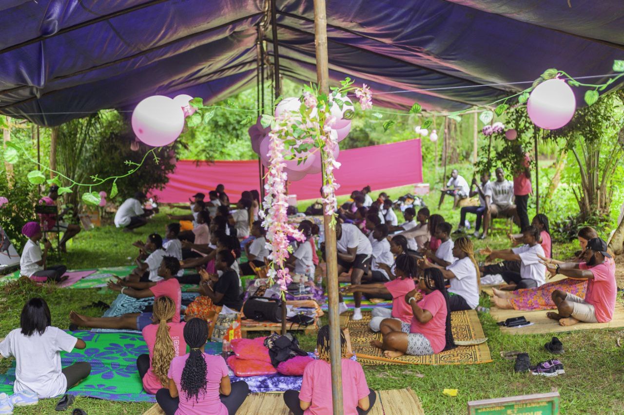 A kid practicing surfing