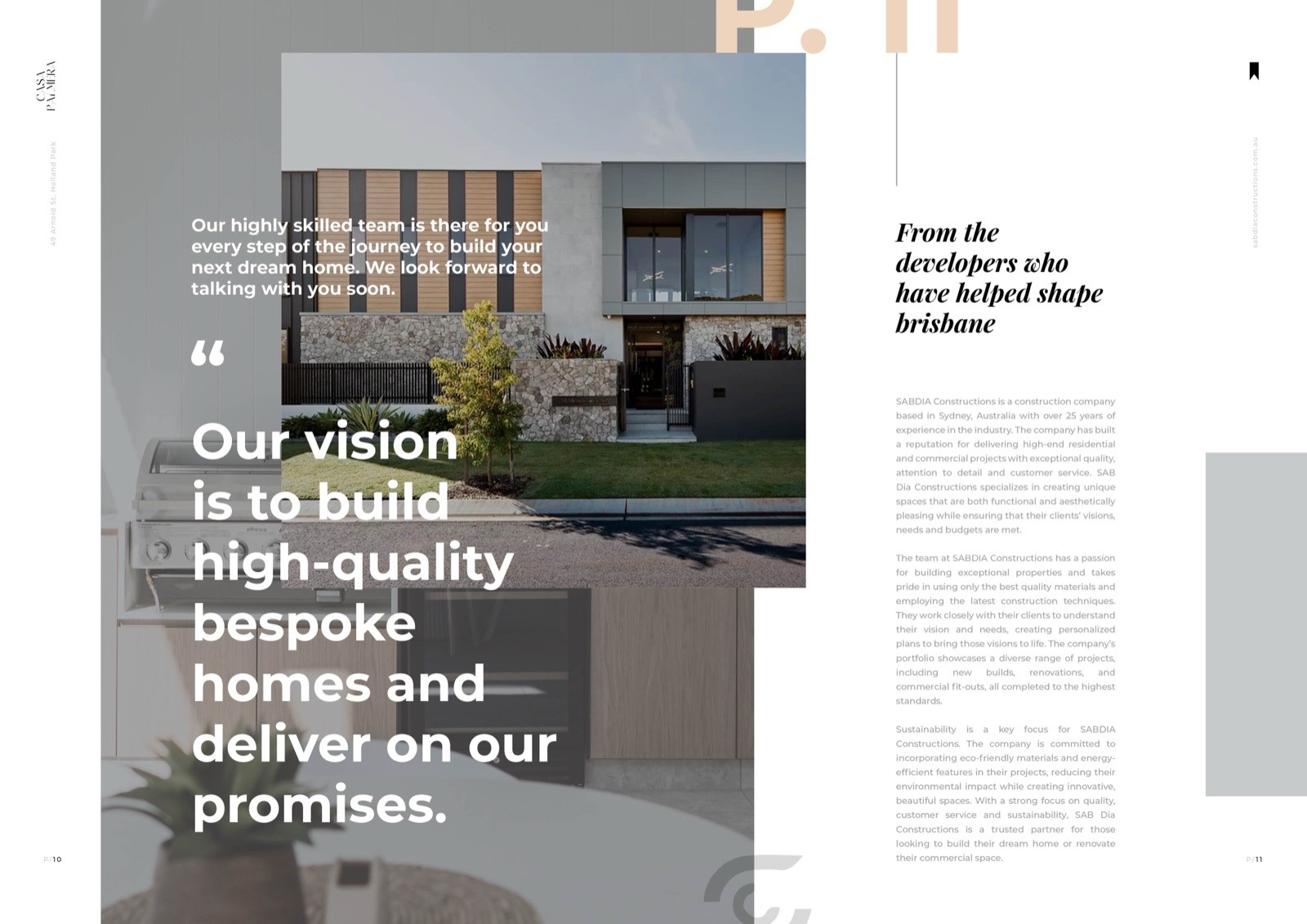 Casa Palmera magazine layout draft, a further spread iteration