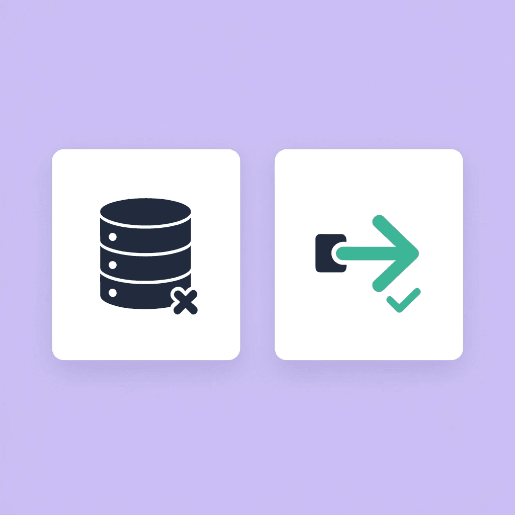 Before and after comparison: scattered customer data sources transforming into organized actionable insights