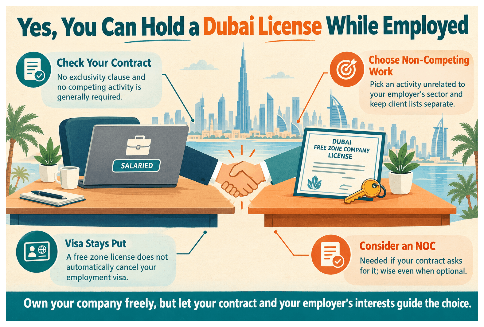 Infographic: Can You Hold a Dubai License While Being Employed Elsewhere