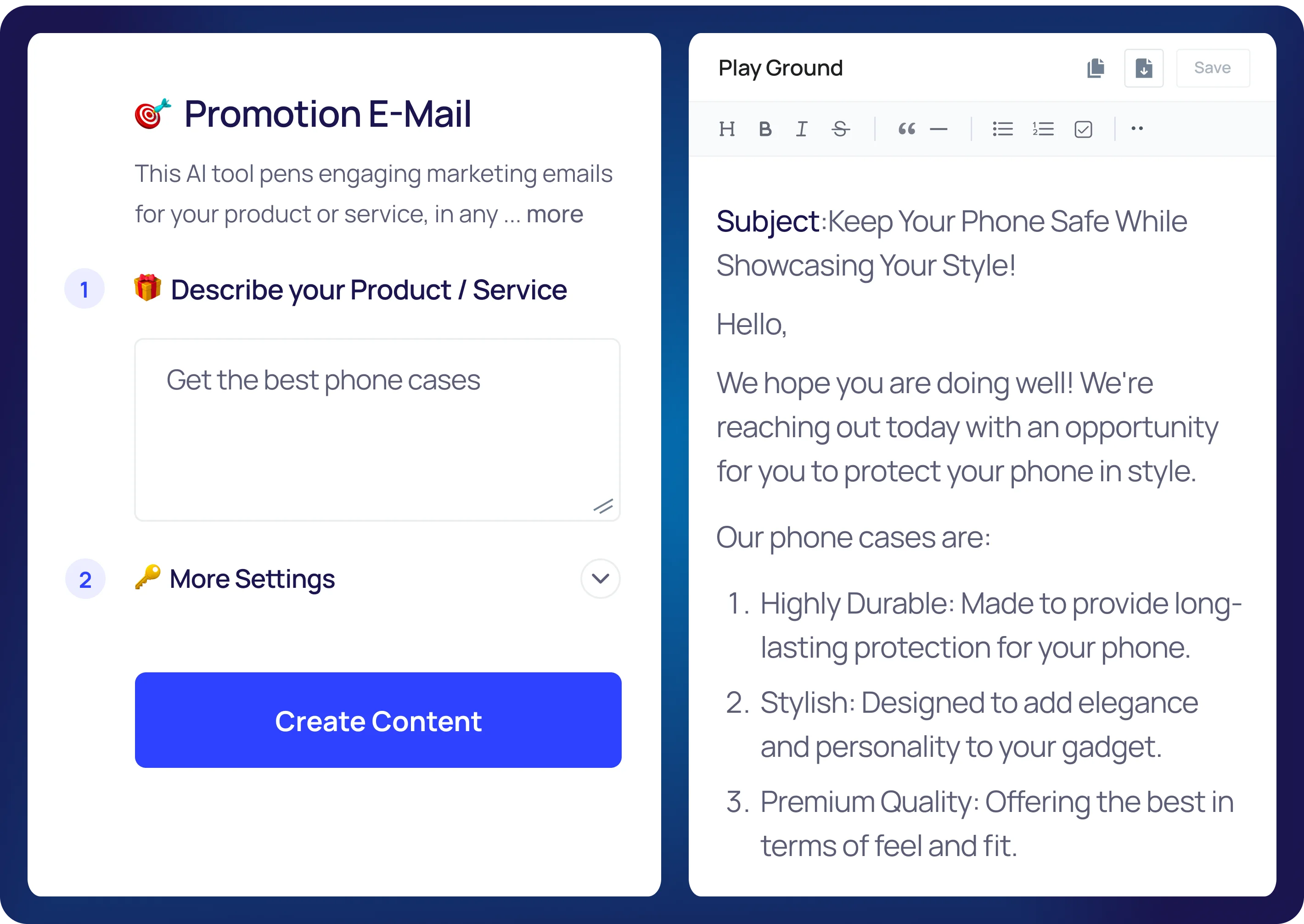 Promotional Email Generator Why Us Image