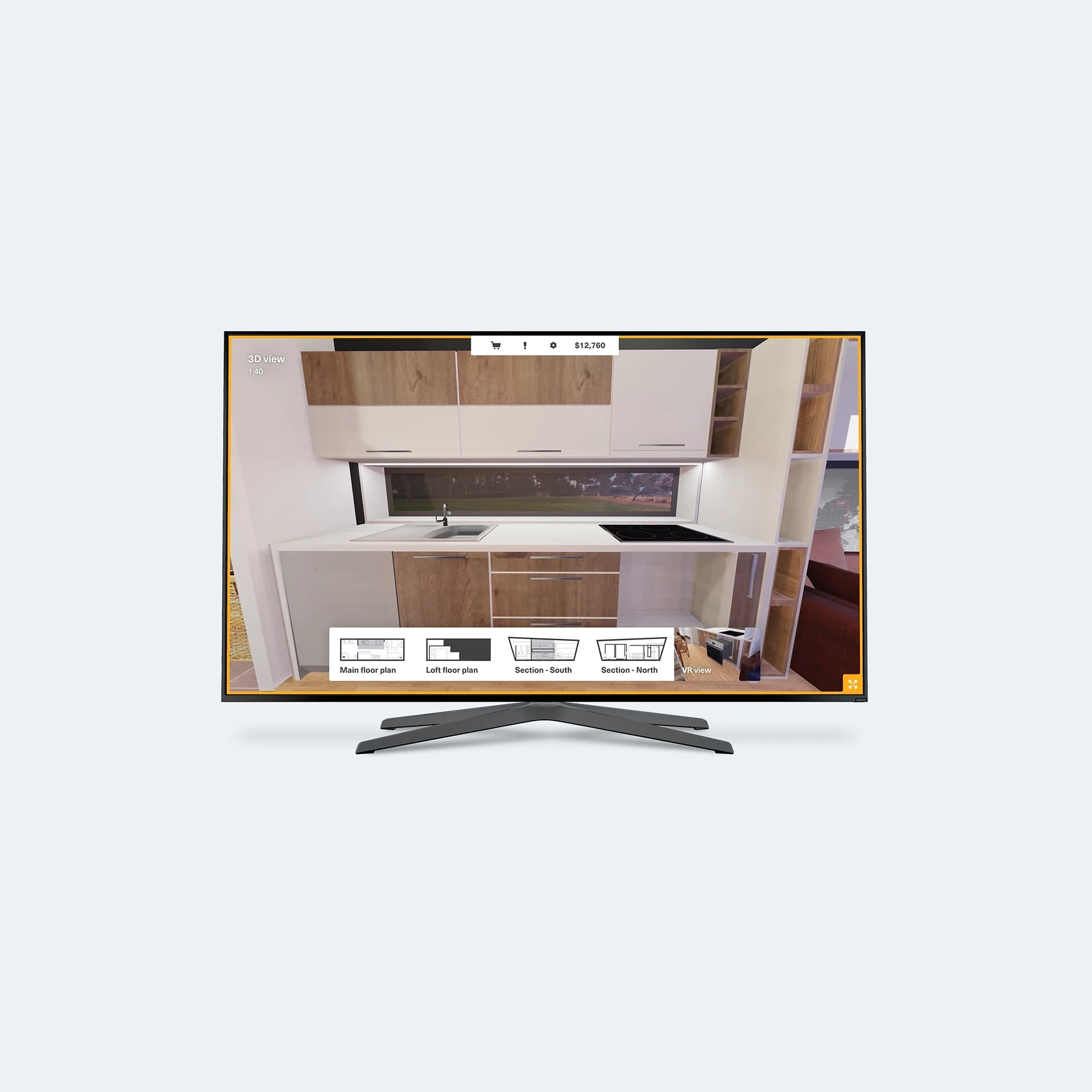 Large-screen visualization of the final customized product. Designed to serve as a powerful 'Hero Shot' for investor pitch decks, showcasing the startup's vision with high-end visual clarity.