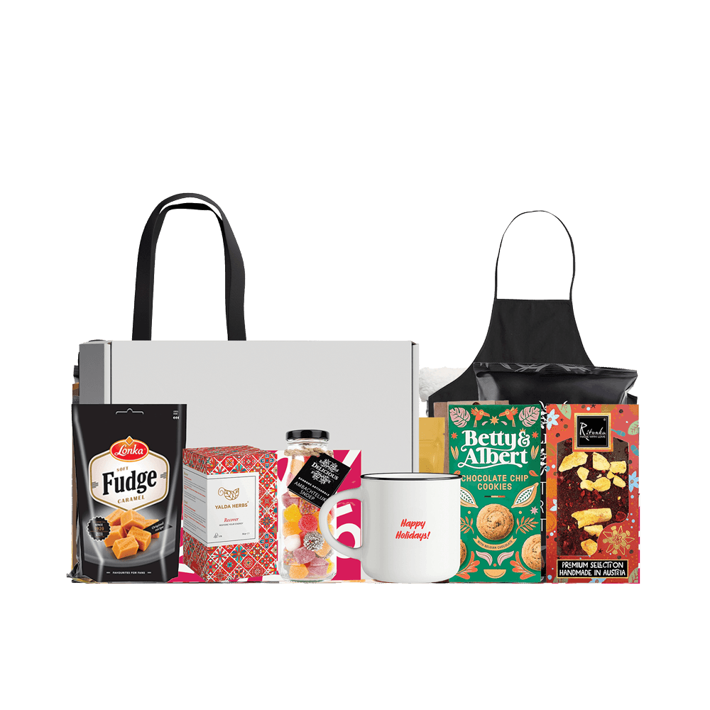 Food + Branded Mug Merch Pack	