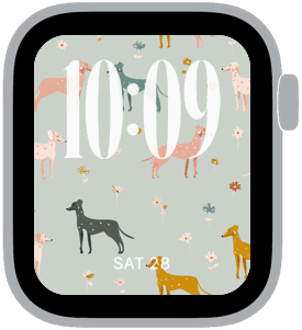 petal pups Apple Watch face preview 4 featuring floral, easter, and spring.