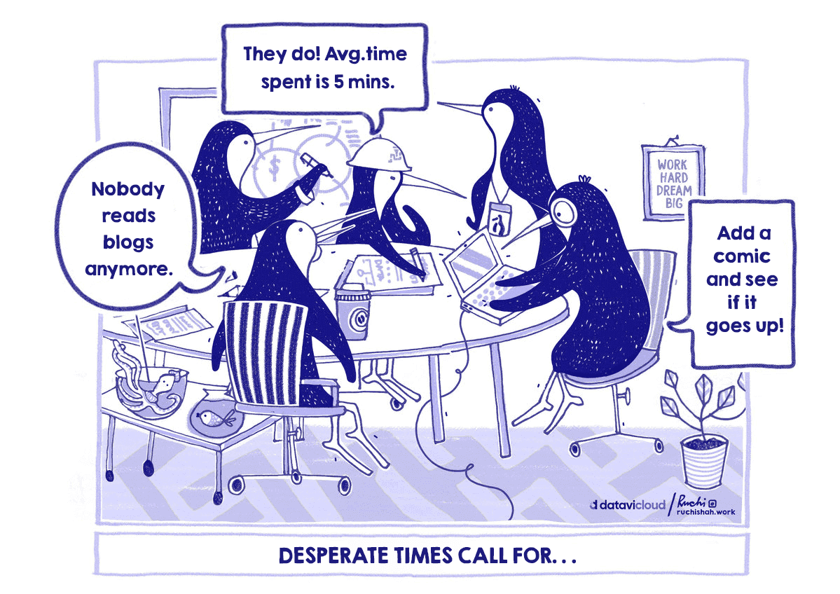 A comic about a team trying desperate measures to hit their quarterly targets.