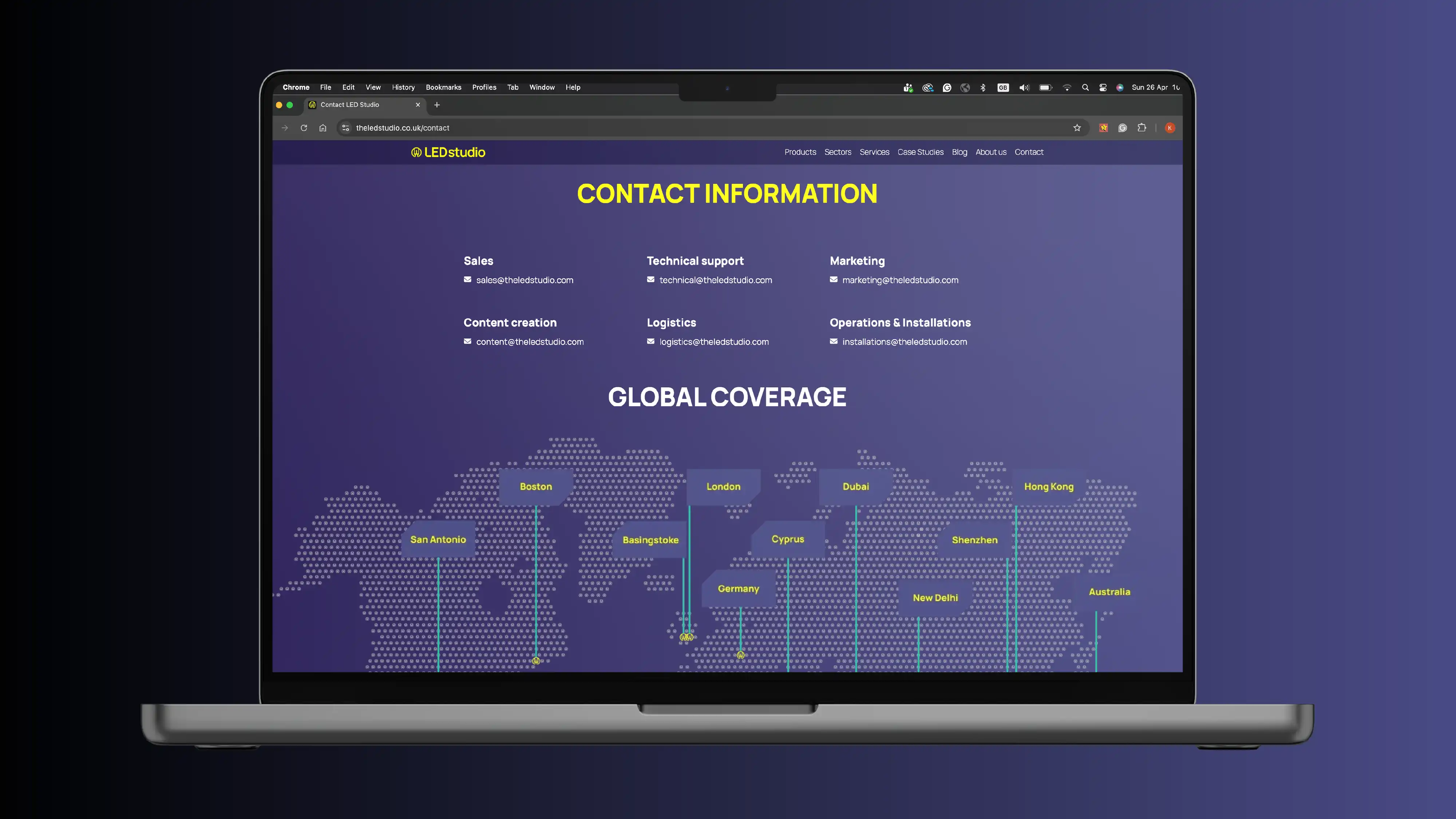 website design - desktop