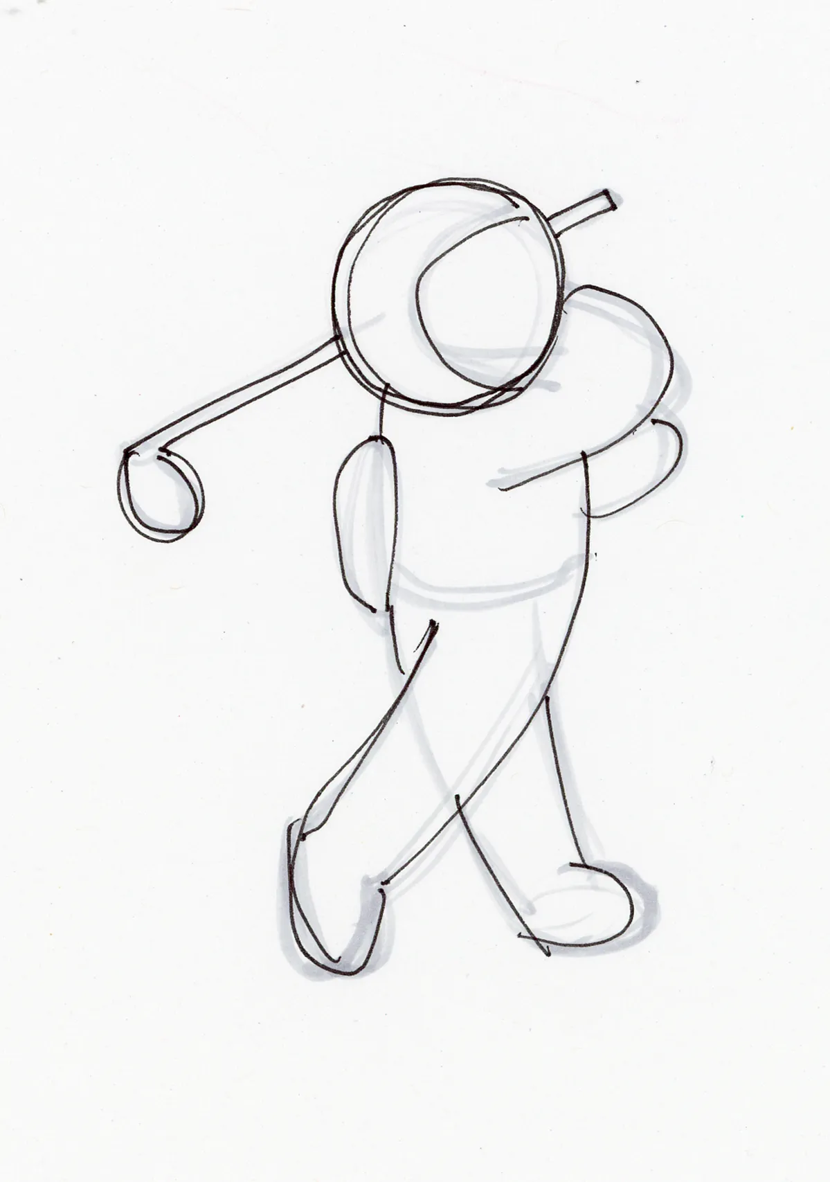 Early character sketch for a youth golf brand mascot