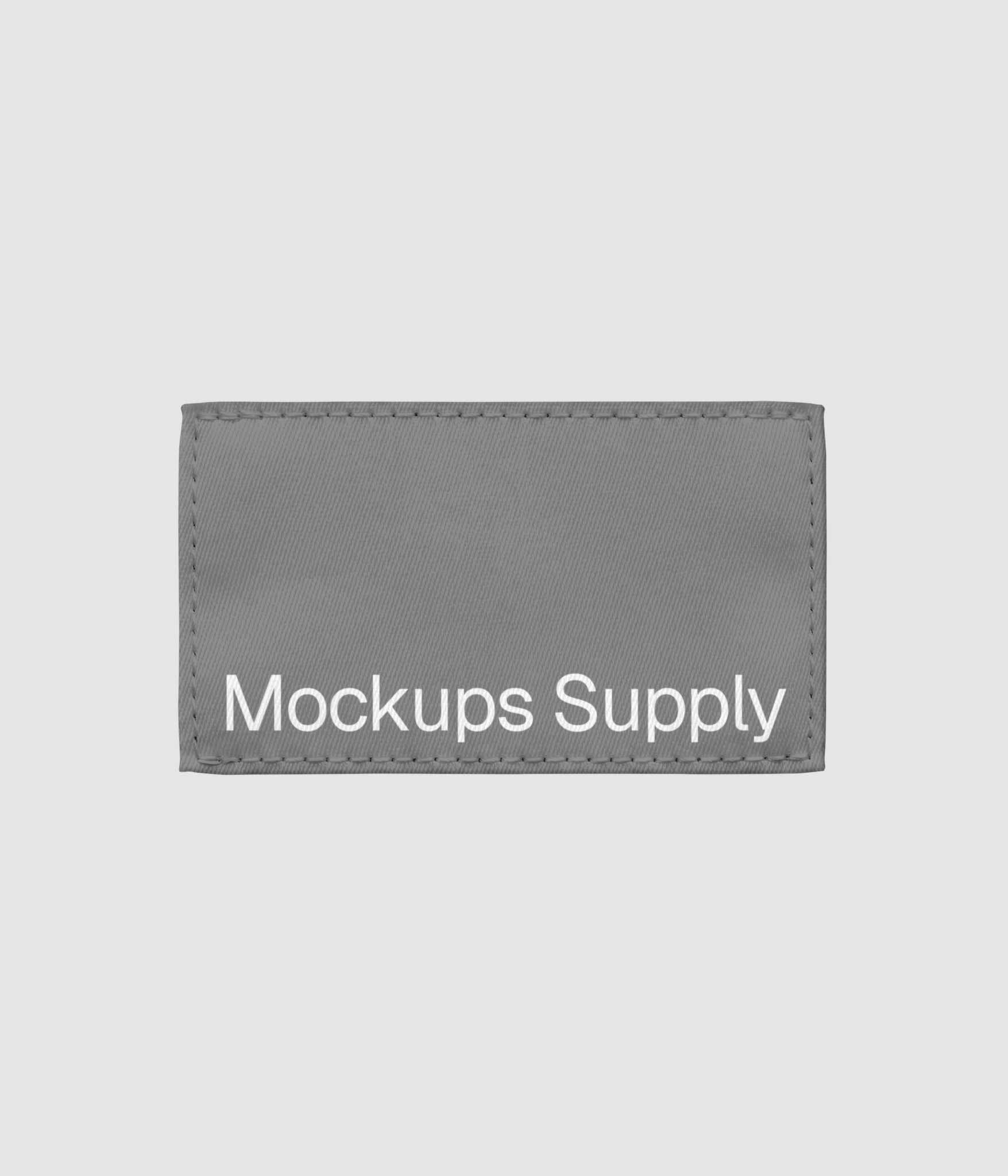 Editable wide polyester apparel branding label with customizable colors download PSD
