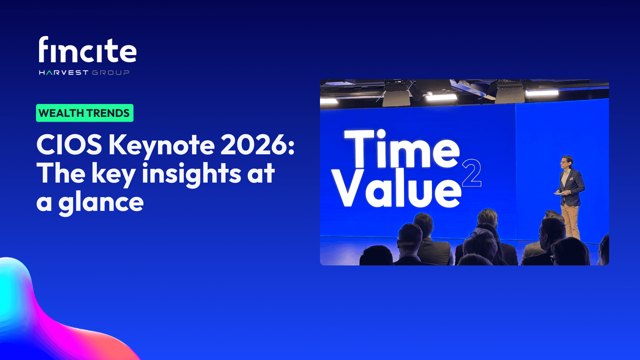 Friedhelm A. Schmitt, Co-CEO of fincite, presenting time-to-value at the CIOS Keynote 2026 in Frankfurt