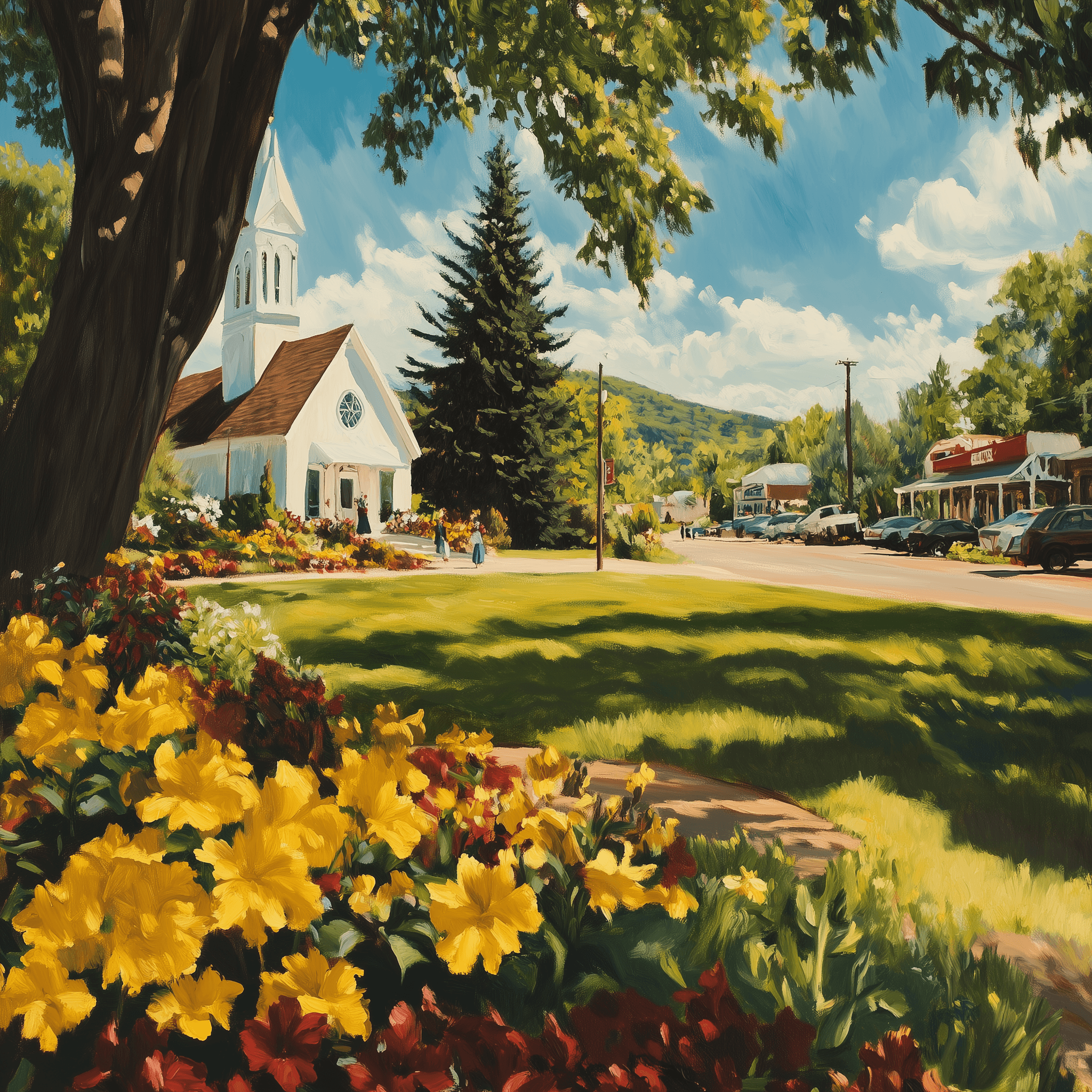 Town square with church