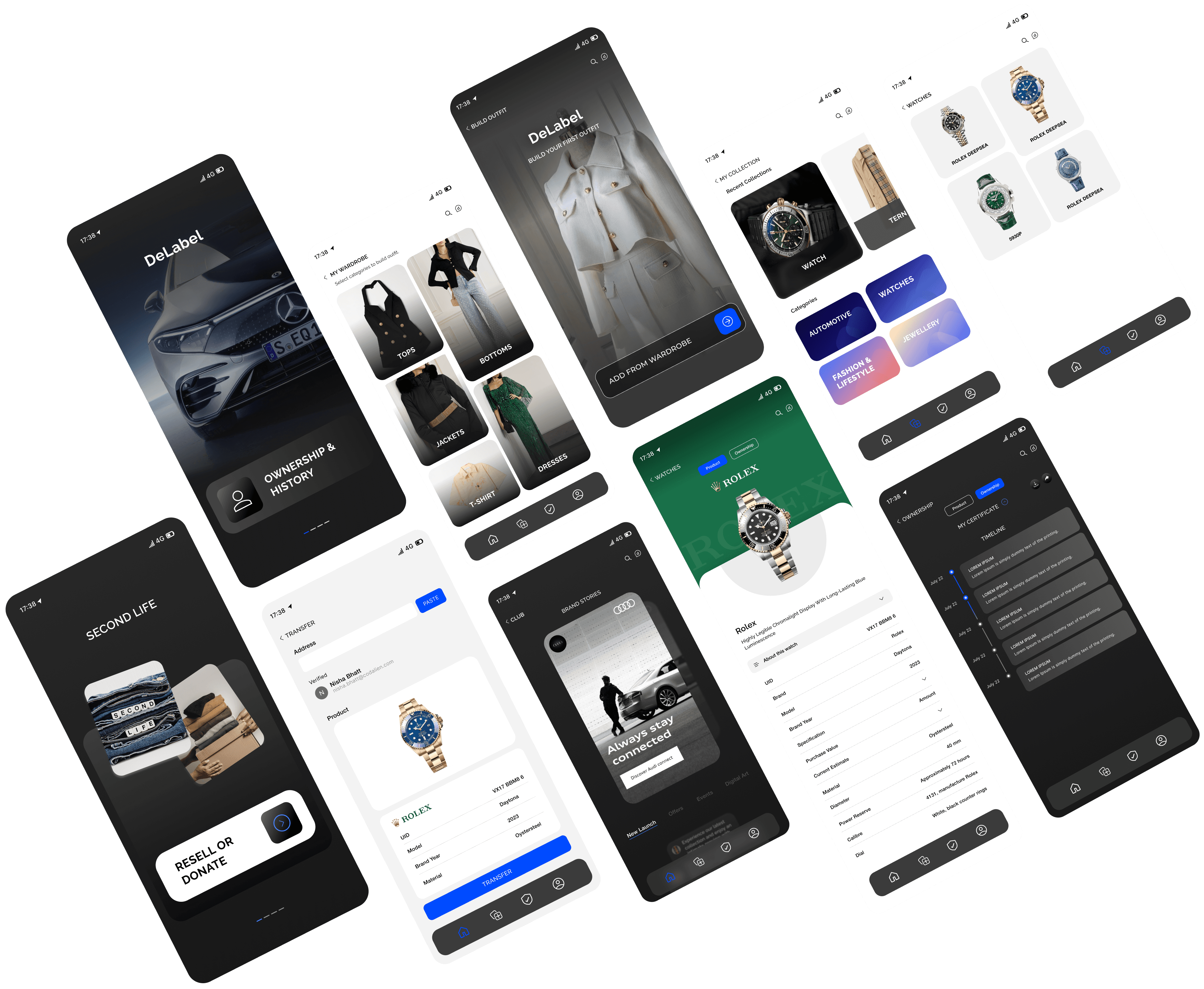 Screenshots of Trata Wallet App