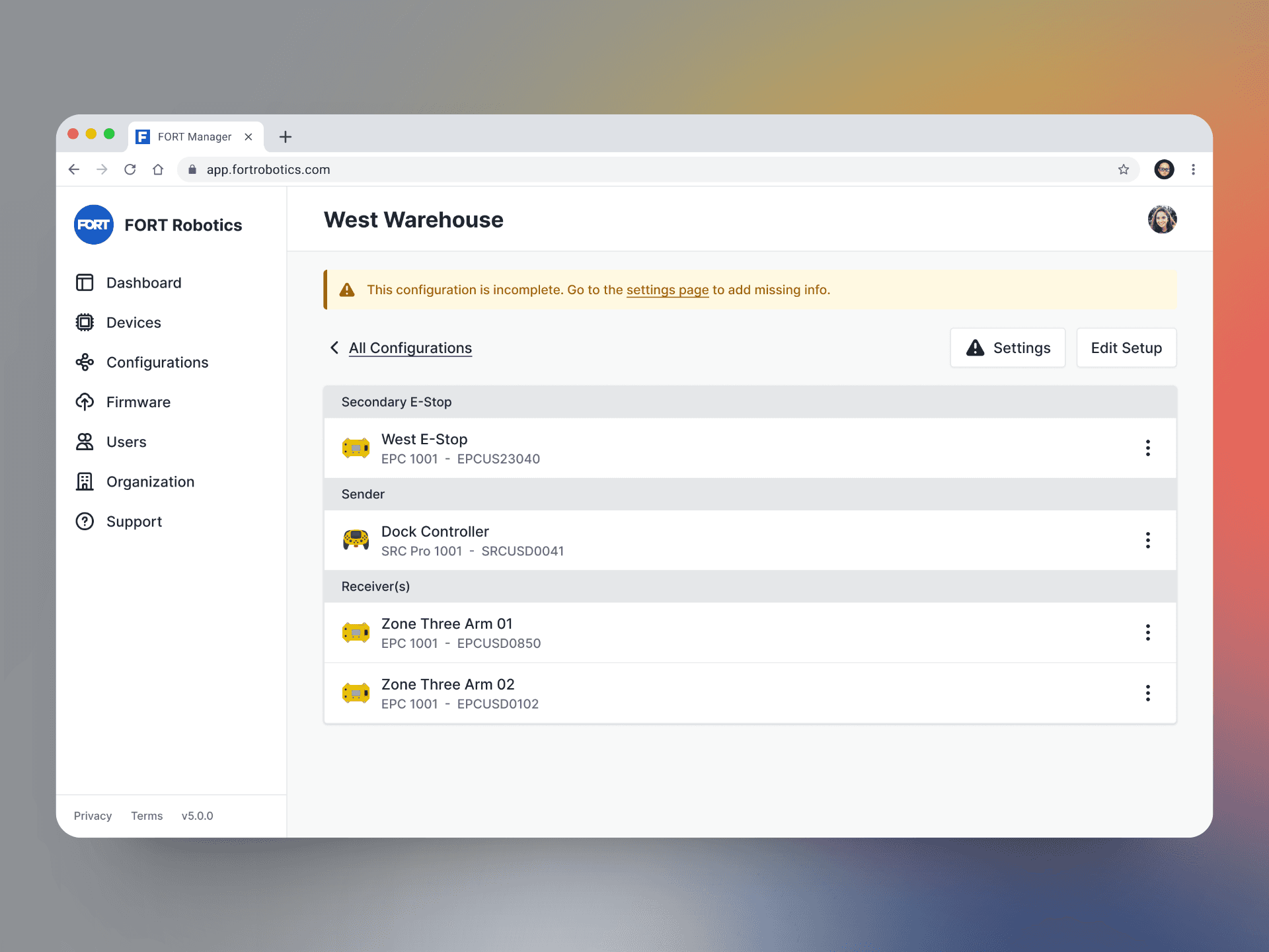 new fort manager configuration summary view