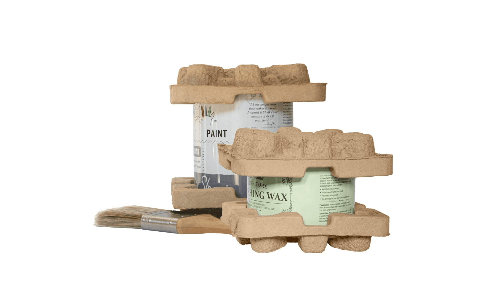 Moulded fibre packaging for paint cans, securing and protecting containers during transport and handling